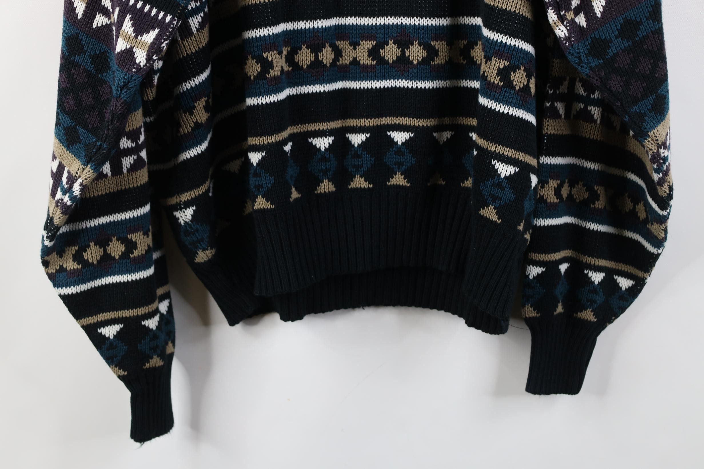 Vintage Vintage 90s Streetwear Fit Fair Isle Geometric Knit Sweater Size XL / US 12-14 / IT 48-50 - 10 Thumbnail