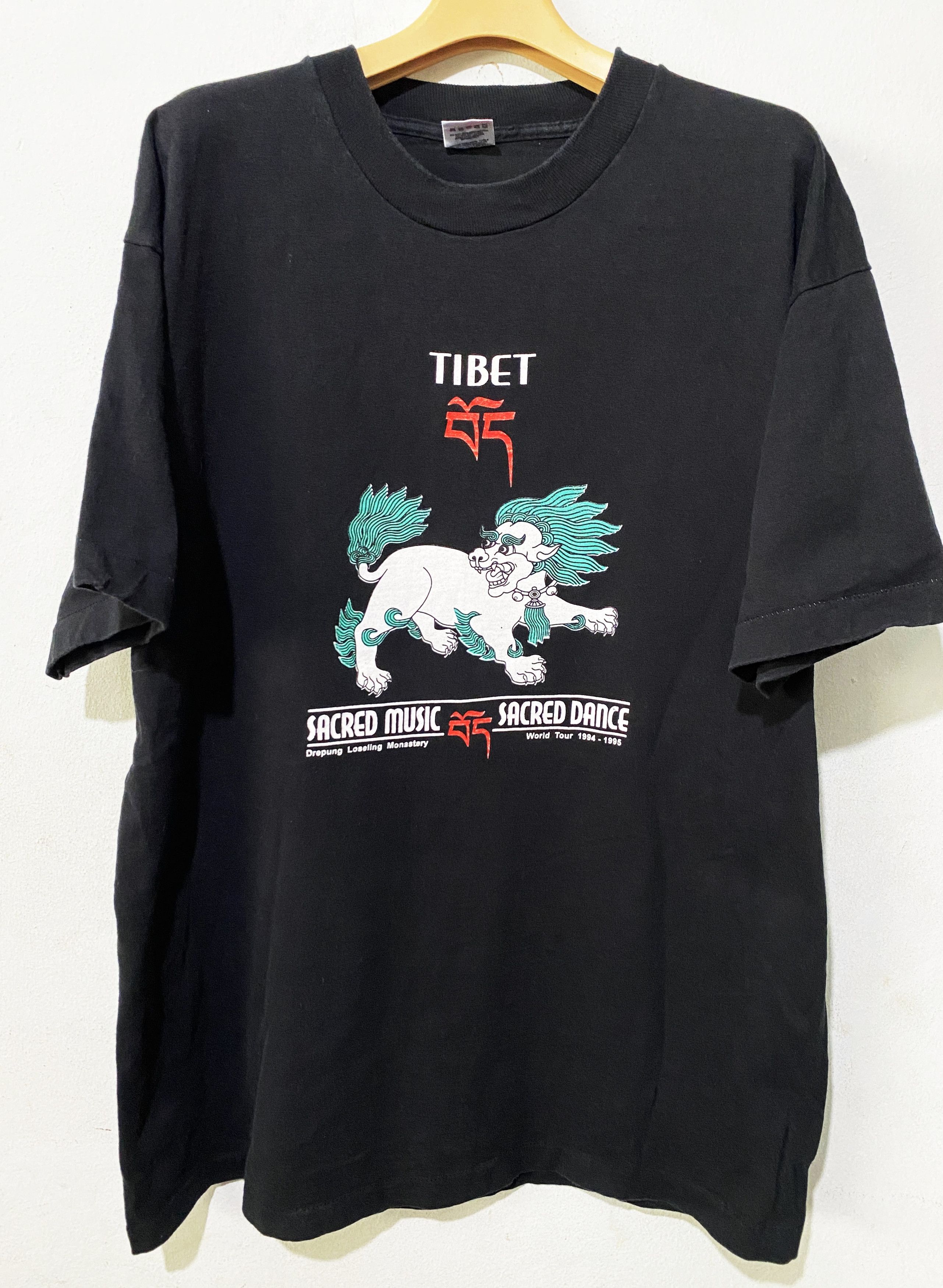 Vintage Vintage 90s Sacred Music Tibet Shirt Size US XL / EU 56 / 4 - 1 Thumbnail