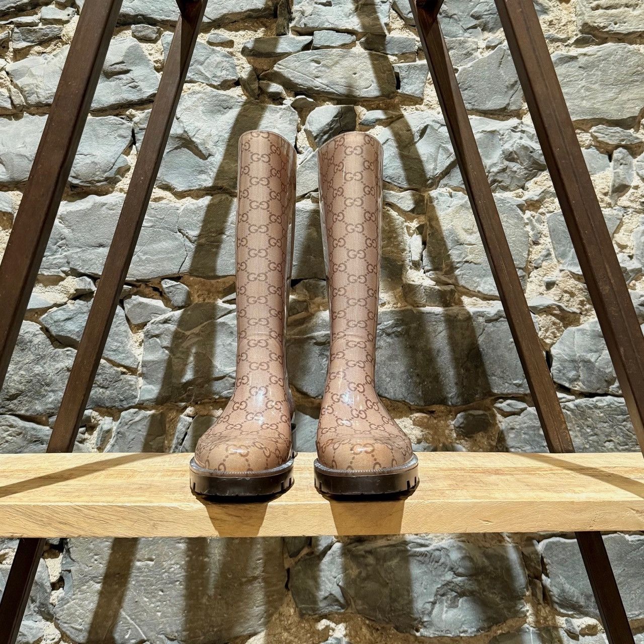 Gucci Gucci GG Monogram Rubber Rain Boots Size US 7 / IT 37 - 2 Thumbnail