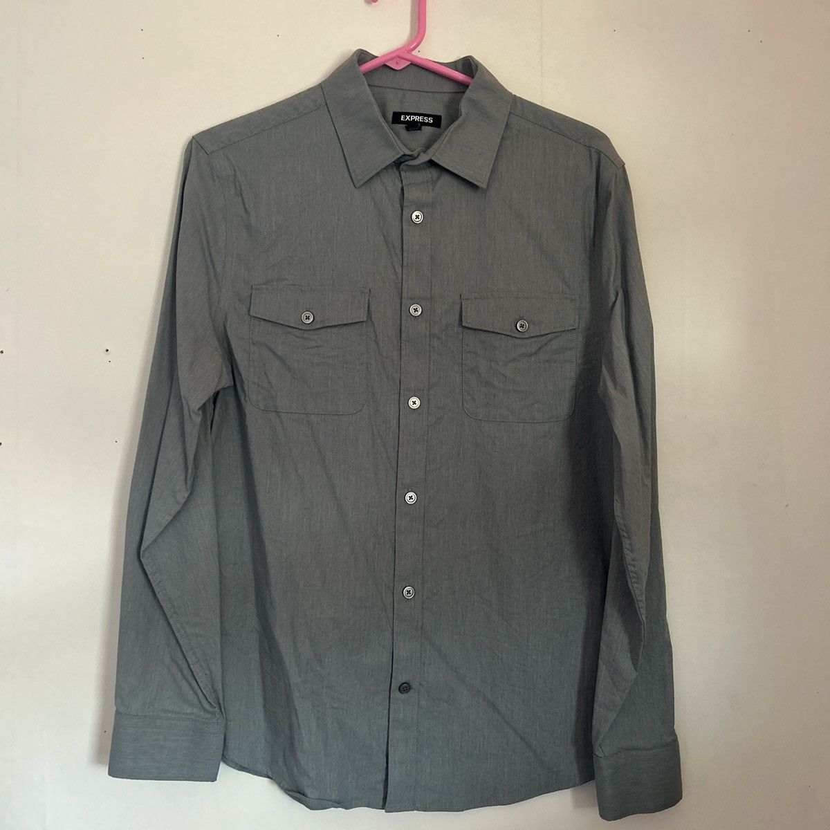 Express Express gray button up work shirt Size US S / EU 44-46 / 1 - 1 Thumbnail