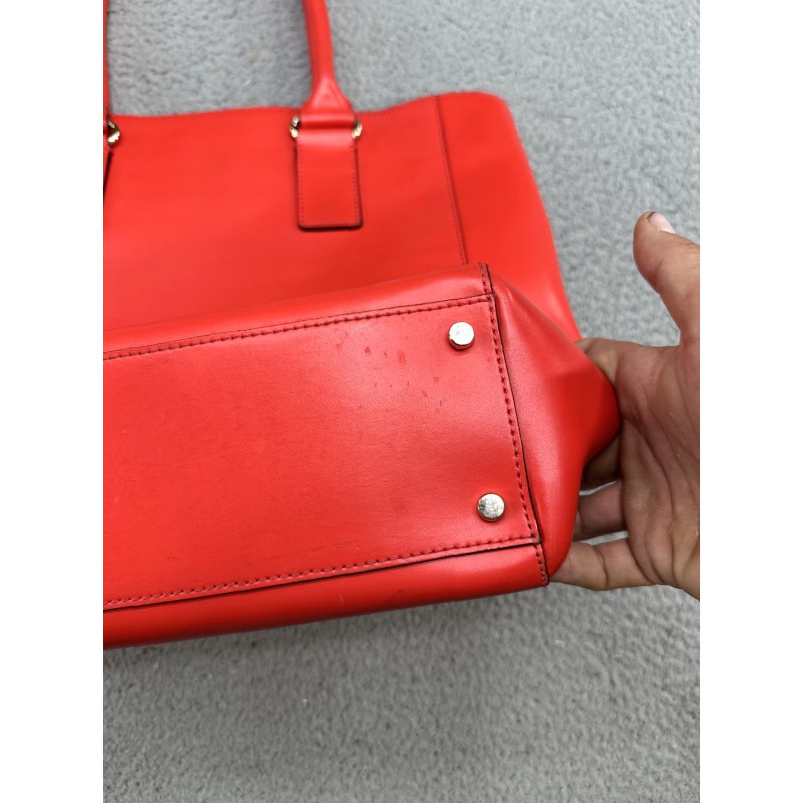 Vintage kate spade new york Red Cow Leather Large Shoulder Tote Bag Purse Handbag Size ONE SIZE - 7 Thumbnail