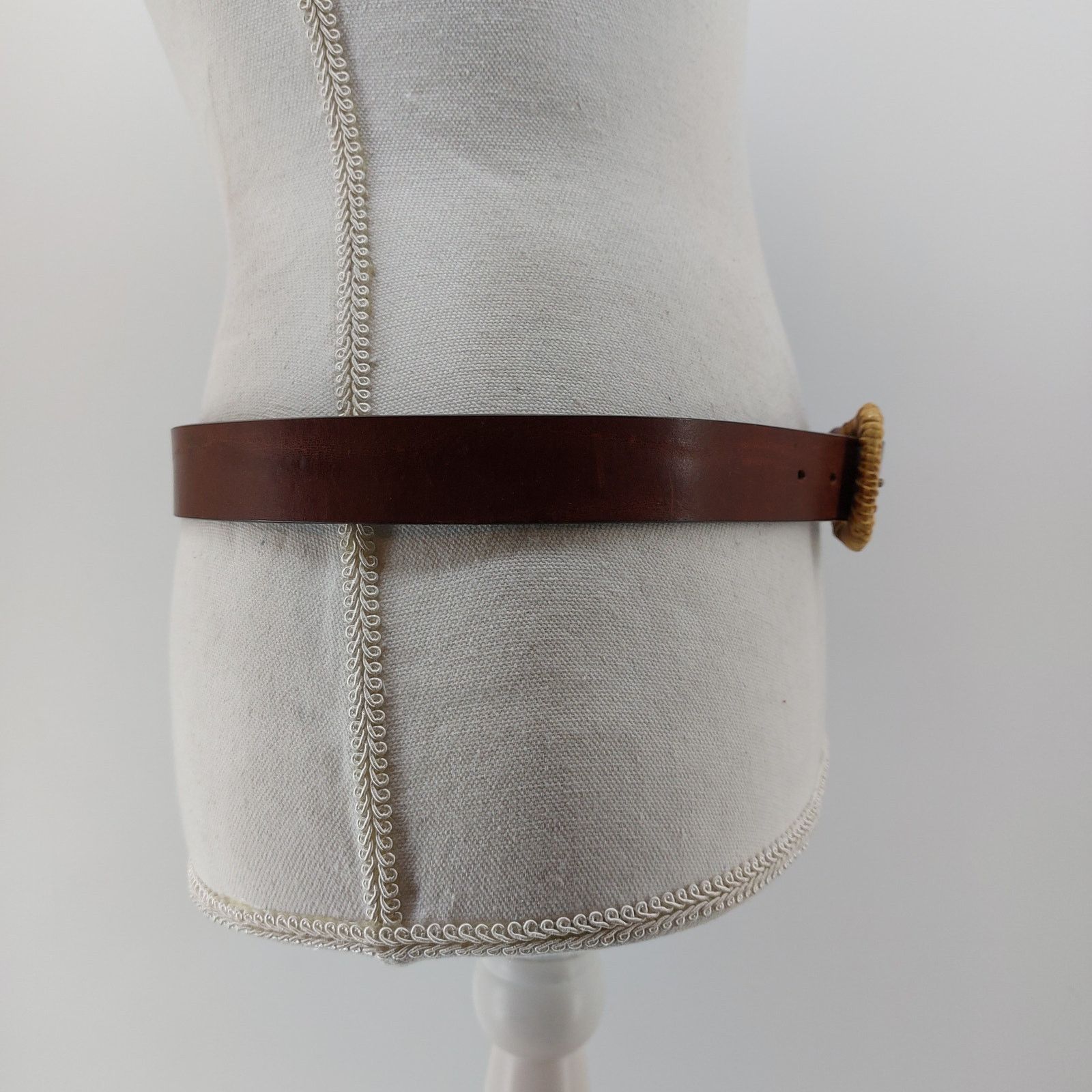Other Talbots Italian Saddle Leather Belt Brown Wicker L Size ONE SIZE - 11 Thumbnail