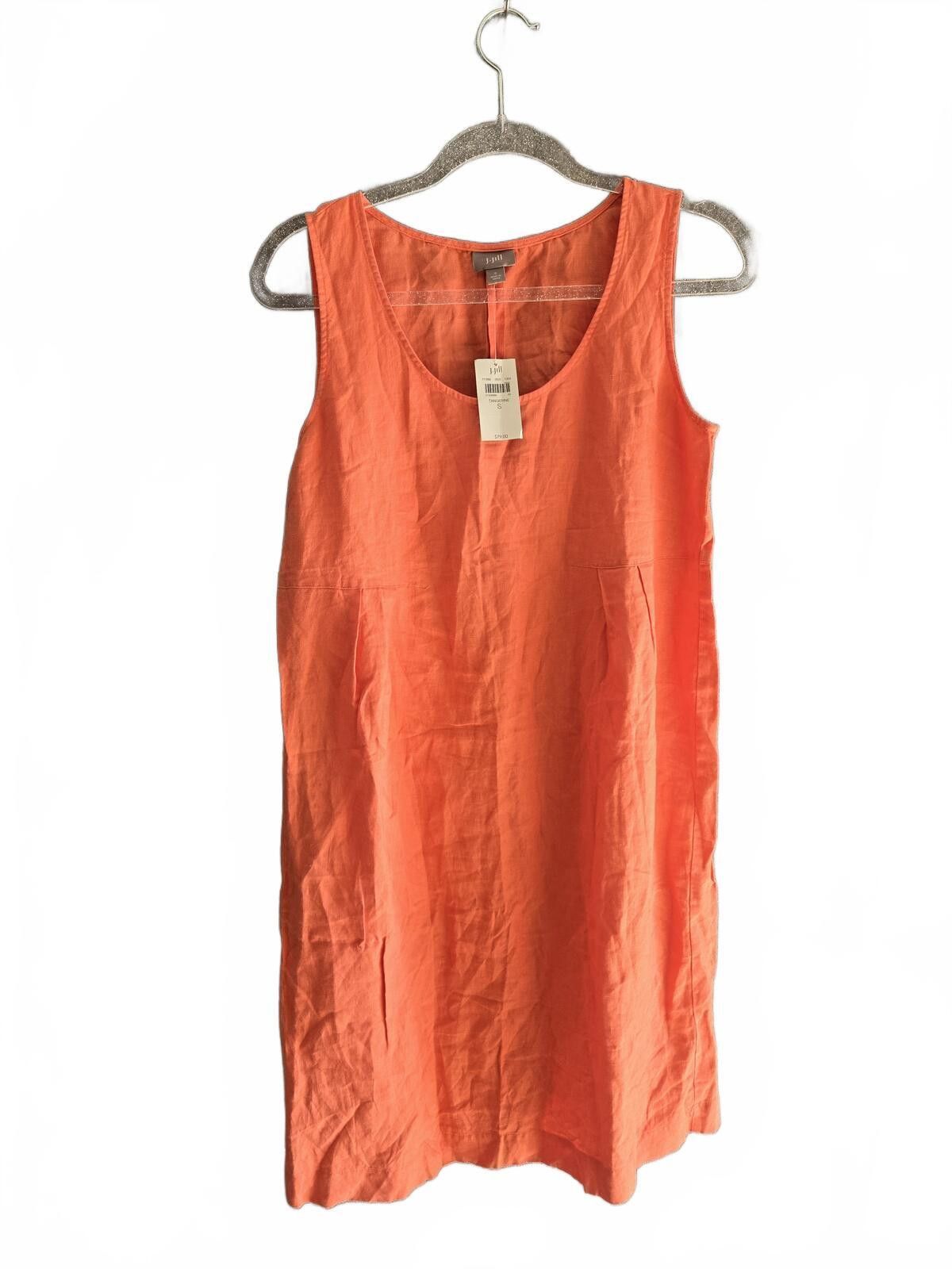Other New J. Jill Sz S Tangerine Sleeveless Midi Linen Dress Size S / US 4 / IT 40 - 2 Thumbnail