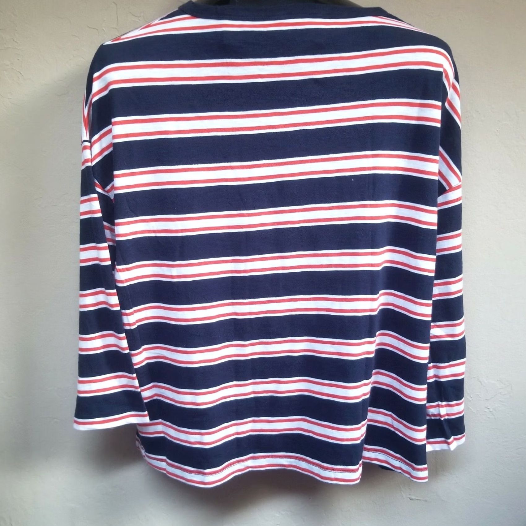 J.Crew J.CREW Womens T-Shirt XL Striped Three-Quarter Sleeve Casual Crew Neck Multicolor AS028 Size XL / US 12-14 / IT 48-50 - 2 Thumbnail