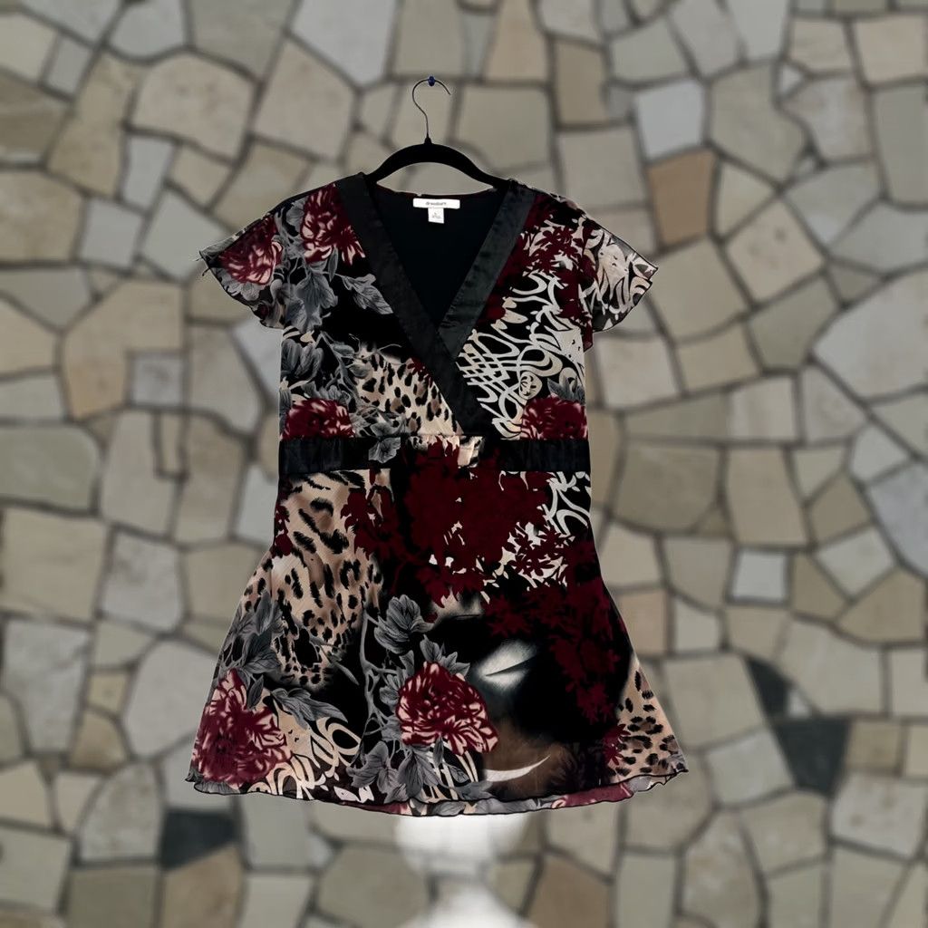 Vintage Dressbarn Dress Floral & Animal Print V-Neck Dress L Womens Blouson Midi Black Polyester Summer Spring Fall Kid? Size L / US 10 / IT 46 - 1 Thumbnail