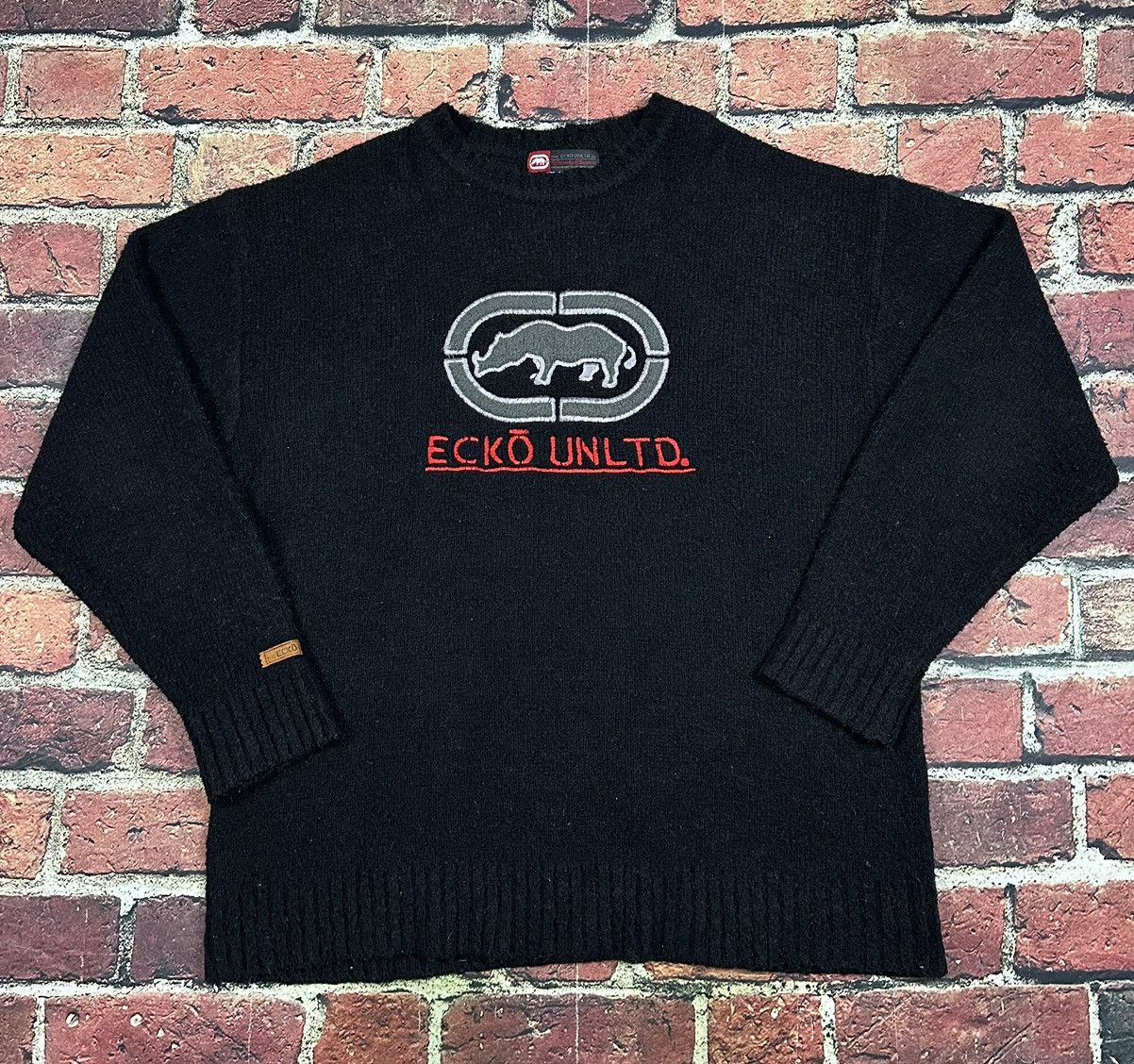 Ecko Unltd. Vintage Ecko Unltd Knit Sweater Logo Y2K Hip Hop Black Size US XL / EU 56 / 4 - 1 Thumbnail