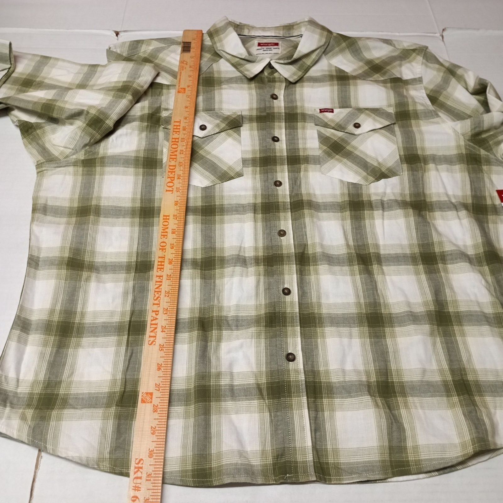 Wrangler Wrangler Cowboy Wash Twill Shirt Men's 3XL Loden Green Plaid Size US XXL / EU 58 / 5 - 6 Thumbnail