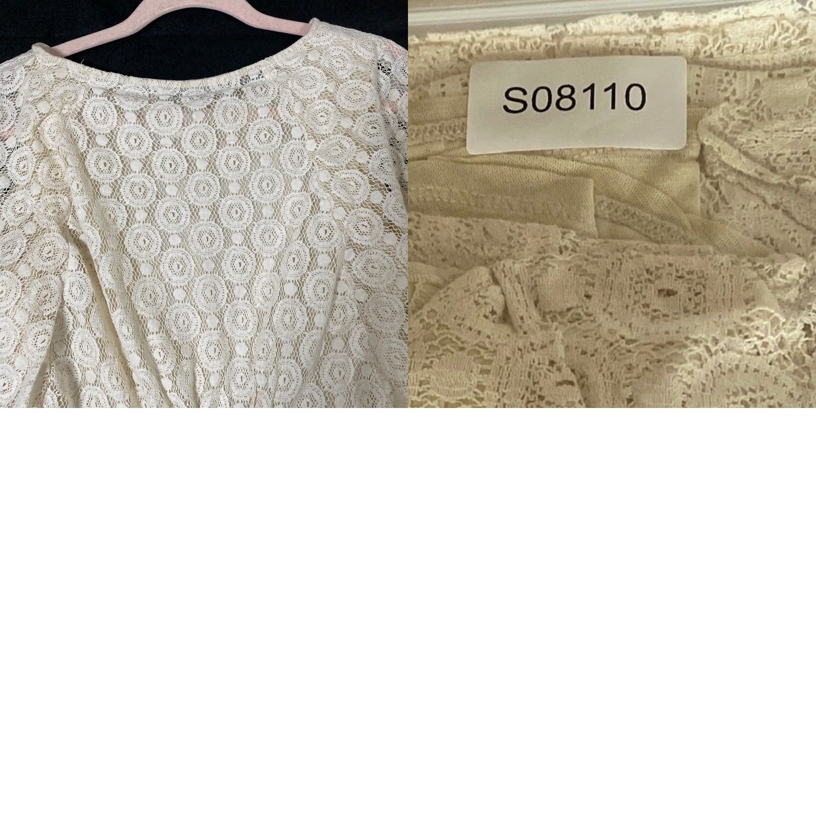 Vintage Chicos Womens Blouse Tan Textured Lace Top Short Sleeve Round Neck M Size M / US 6-8 / IT 42-44 - 9 Thumbnail