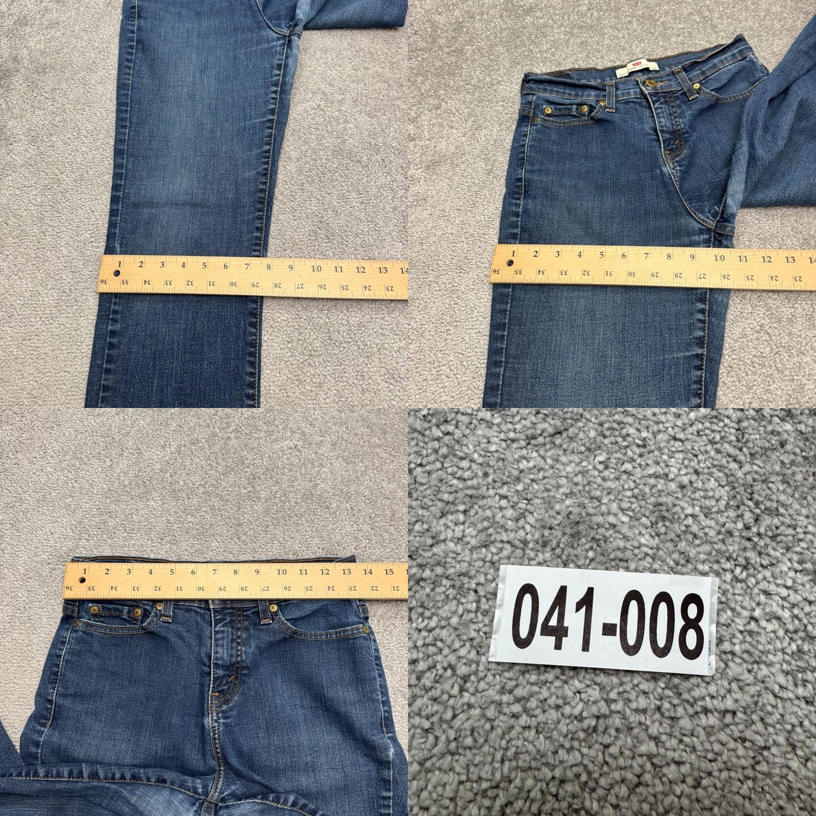 Levi's Levis 512 Slim Straight Jeans Blue Medium Wash 6 Women Denim 27in Waist 31in Inseam - 5-Pocket Button Zip Size 28" / US 6 / IT 42 - 10 Thumbnail