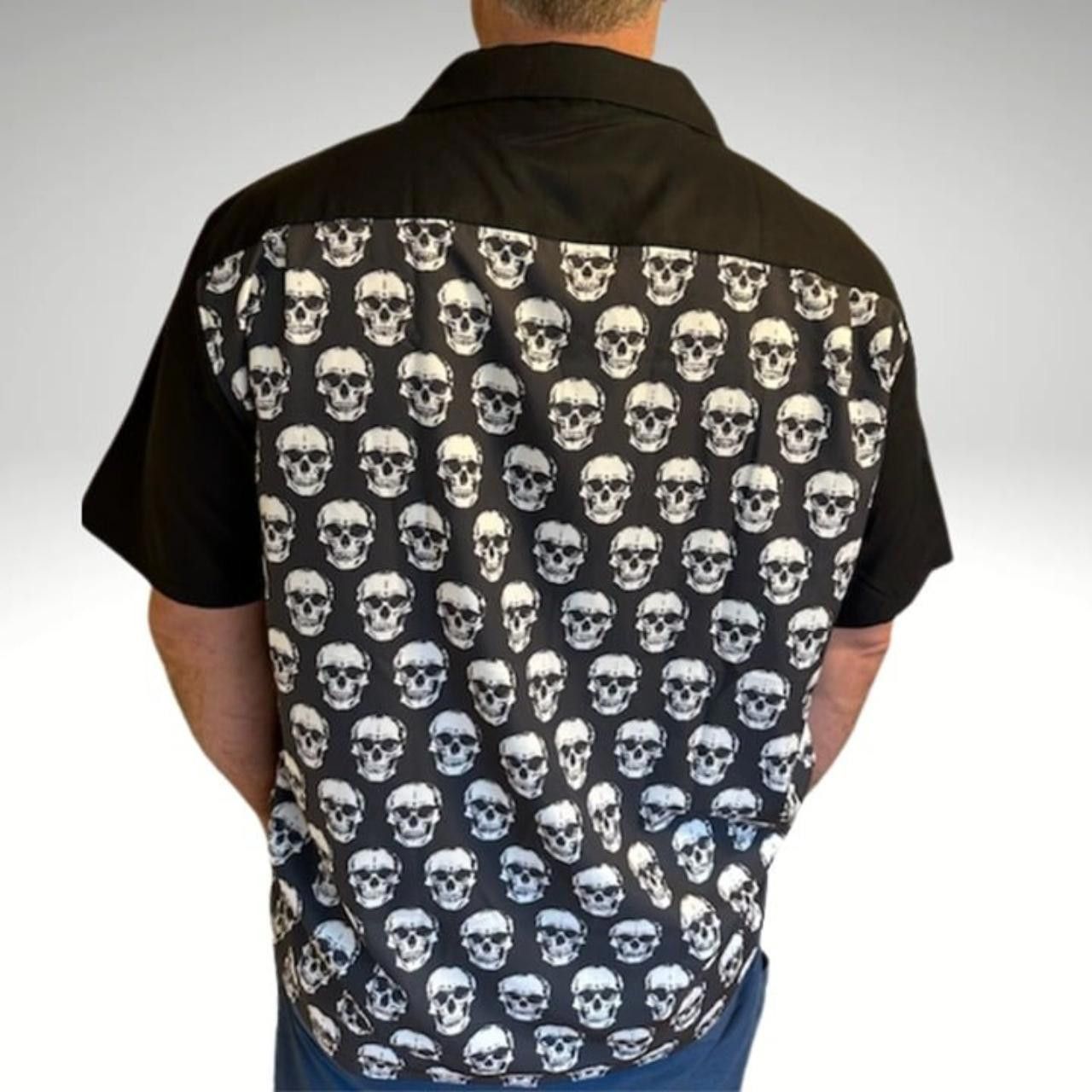 Designer Rockabilly Soft Skull retro 1950s style button up LARGE Size US L / EU 52-54 / 3 - 3 Thumbnail