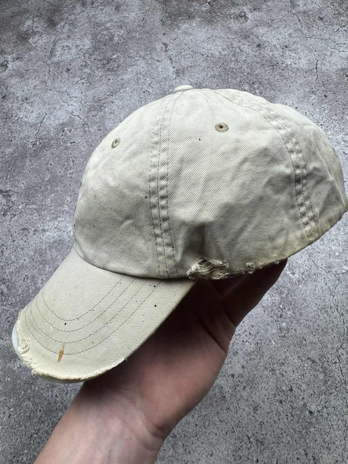 Polo Ralph Lauren 💣Vintage Thrashed Y2K Polo Ralph Lauren Distressed Cap Hat Size ONE SIZE - 3 Thumbnail