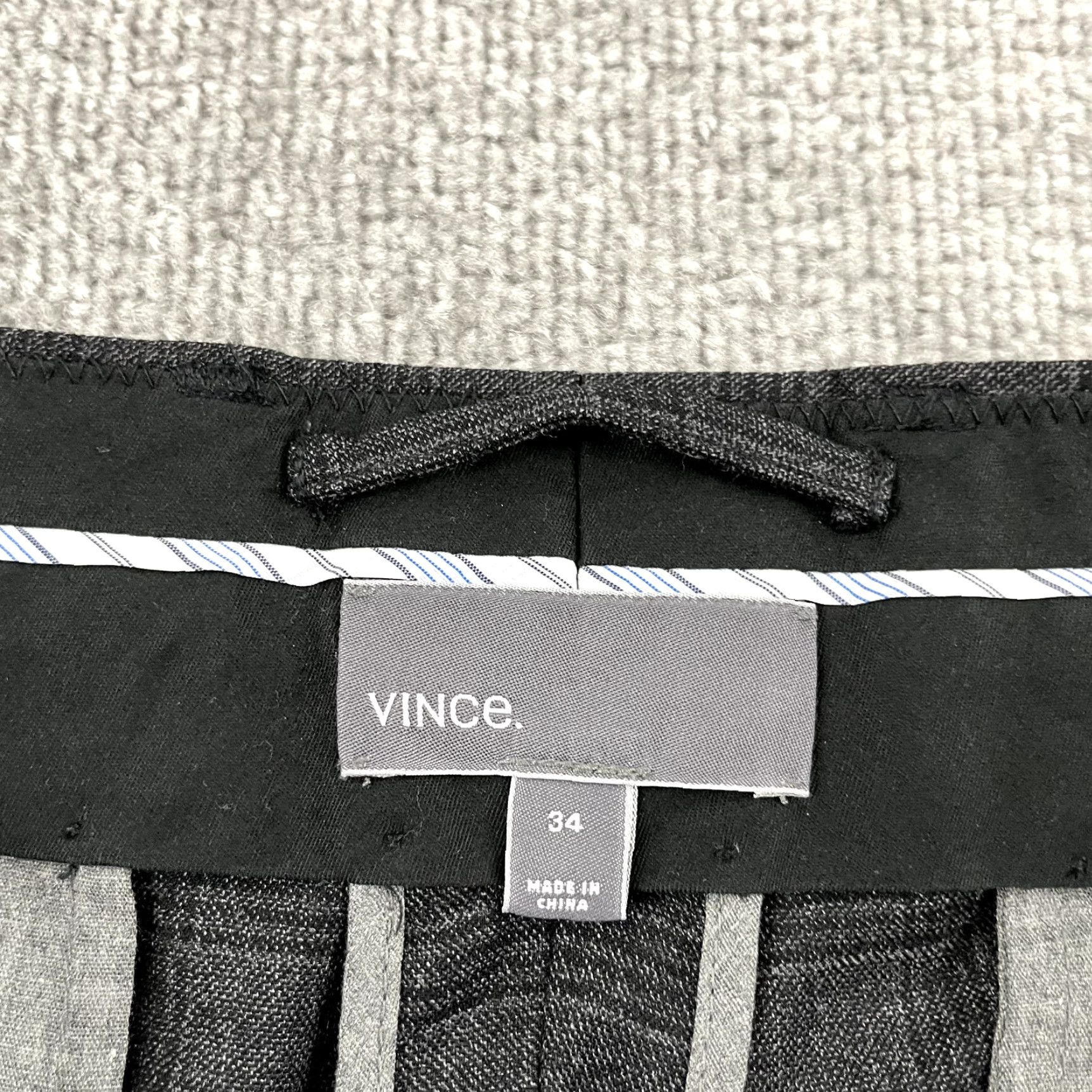 Vince Vince Pants Mens 34 x 30 Slim Straight Plaid Wool Dress Trousers Gray Size US 34 / EU 50 - 2 Thumbnail