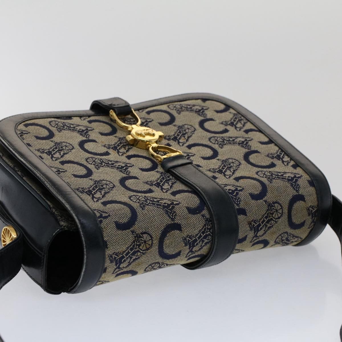 Celine CELINE C Macadam Canvas Shoulder Bag Navy Size ONE SIZE - 6 Thumbnail