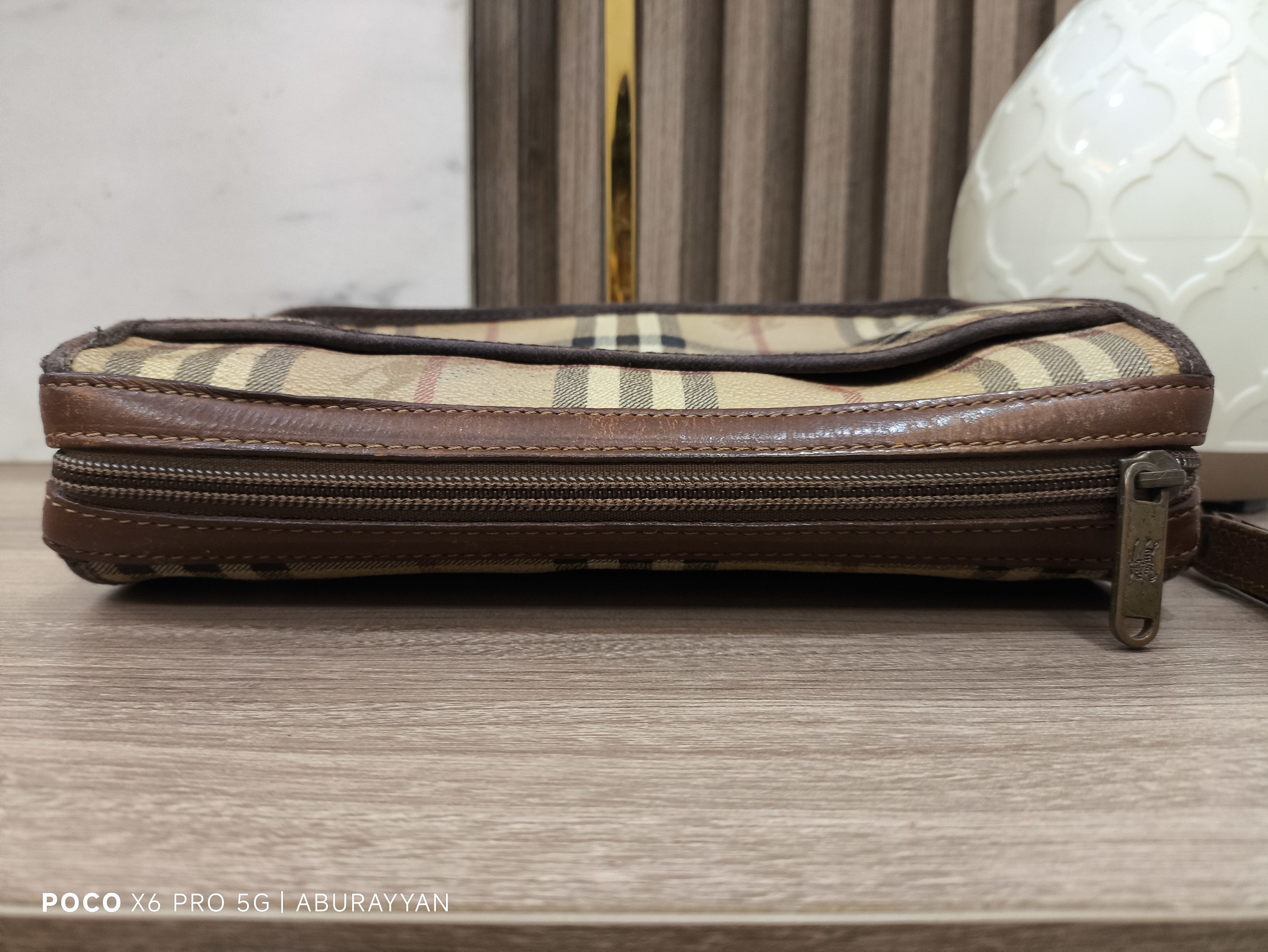 Burberry Burberrys Nova Clutch Brown Canvas Bag Size ONE SIZE - 5 Thumbnail