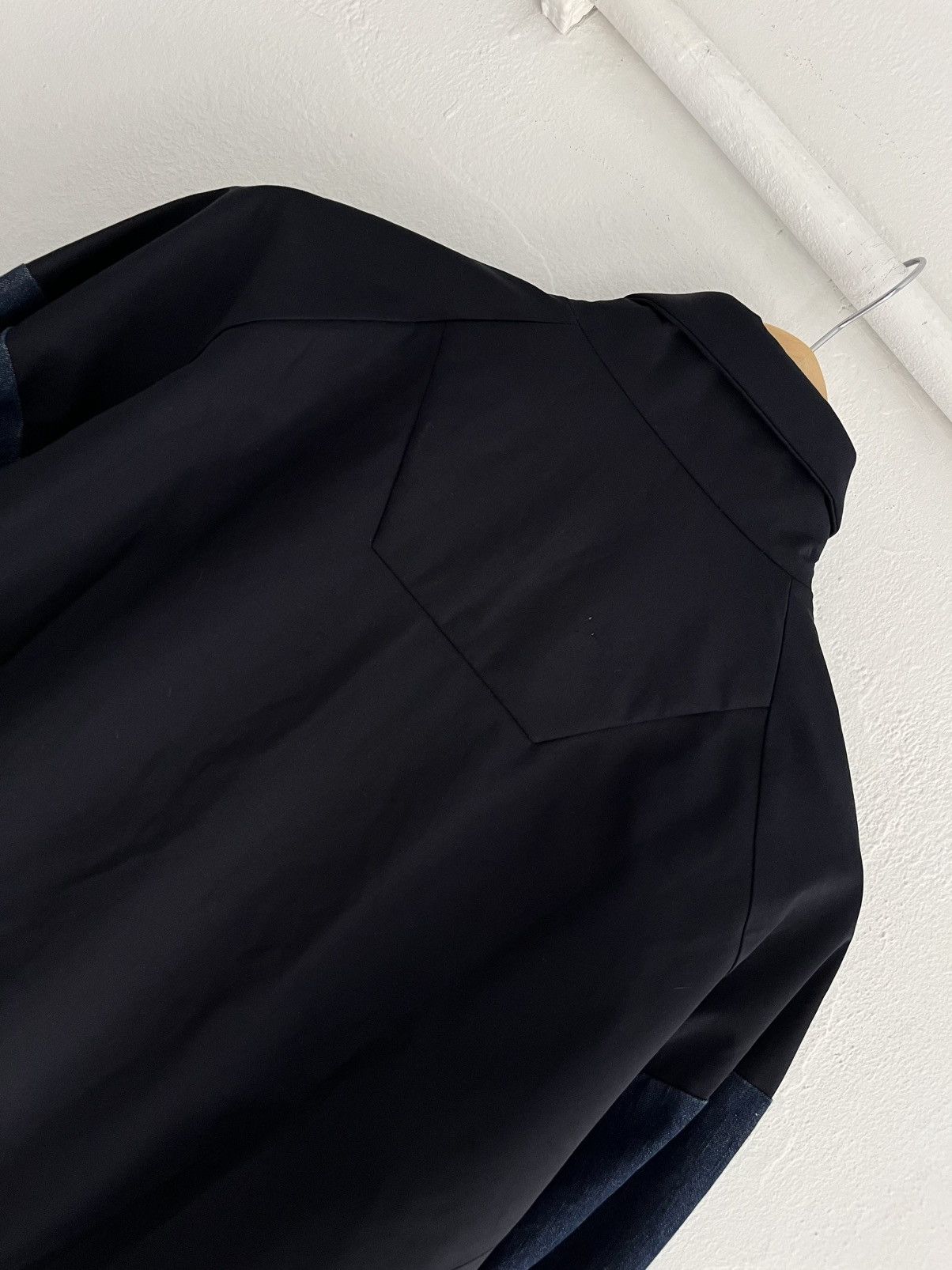 Juun.J Juun.J Leather Accented Navy Bomber Jacket Avant Garde Size US S / EU 44-46 / 1 - 6 Thumbnail
