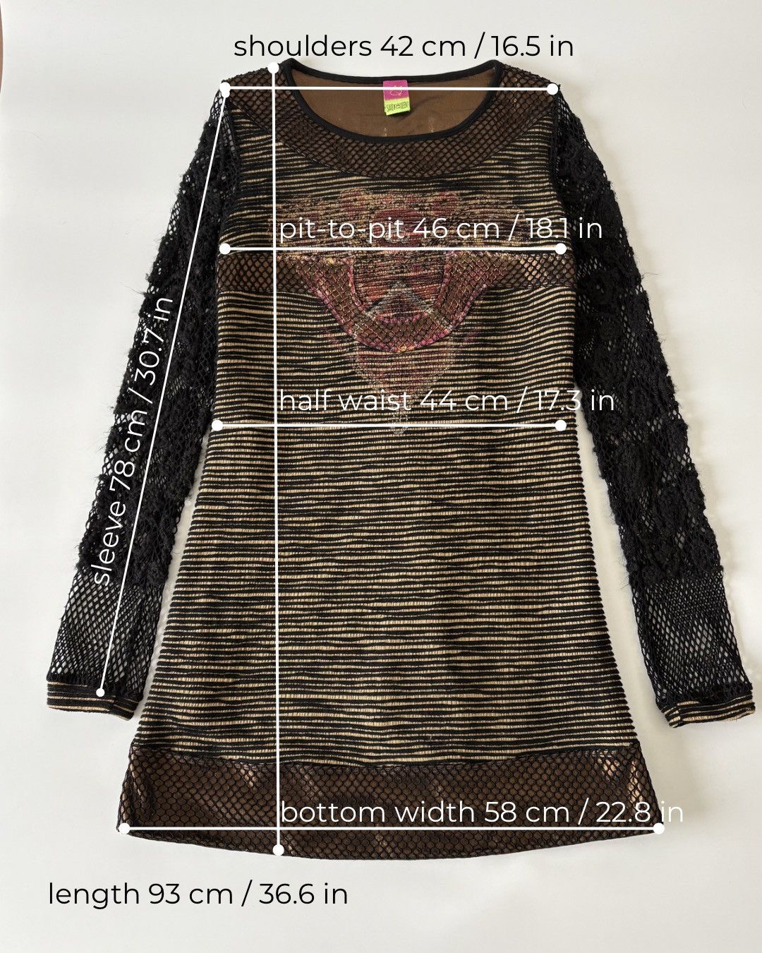 Other Save The Queen Dress Black Mesh Metallic Copper Boho Printed Size XL / US 12-14 / IT 48-50 - 6 Thumbnail