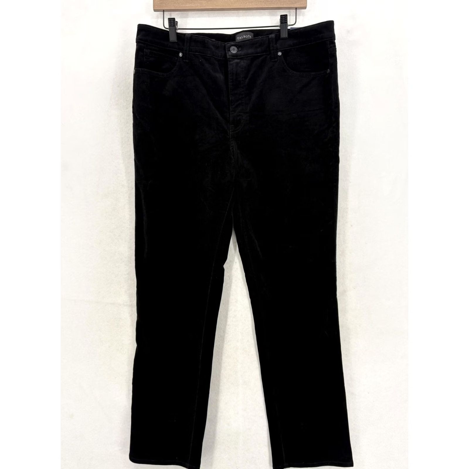 Talbots Talbots Black Corduroy Dress Pants Womens 14 Slimming Stretch NWT Pockets Flat Front 30in Inseam Size 36" / US 14 / IT 50 - 2 Thumbnail