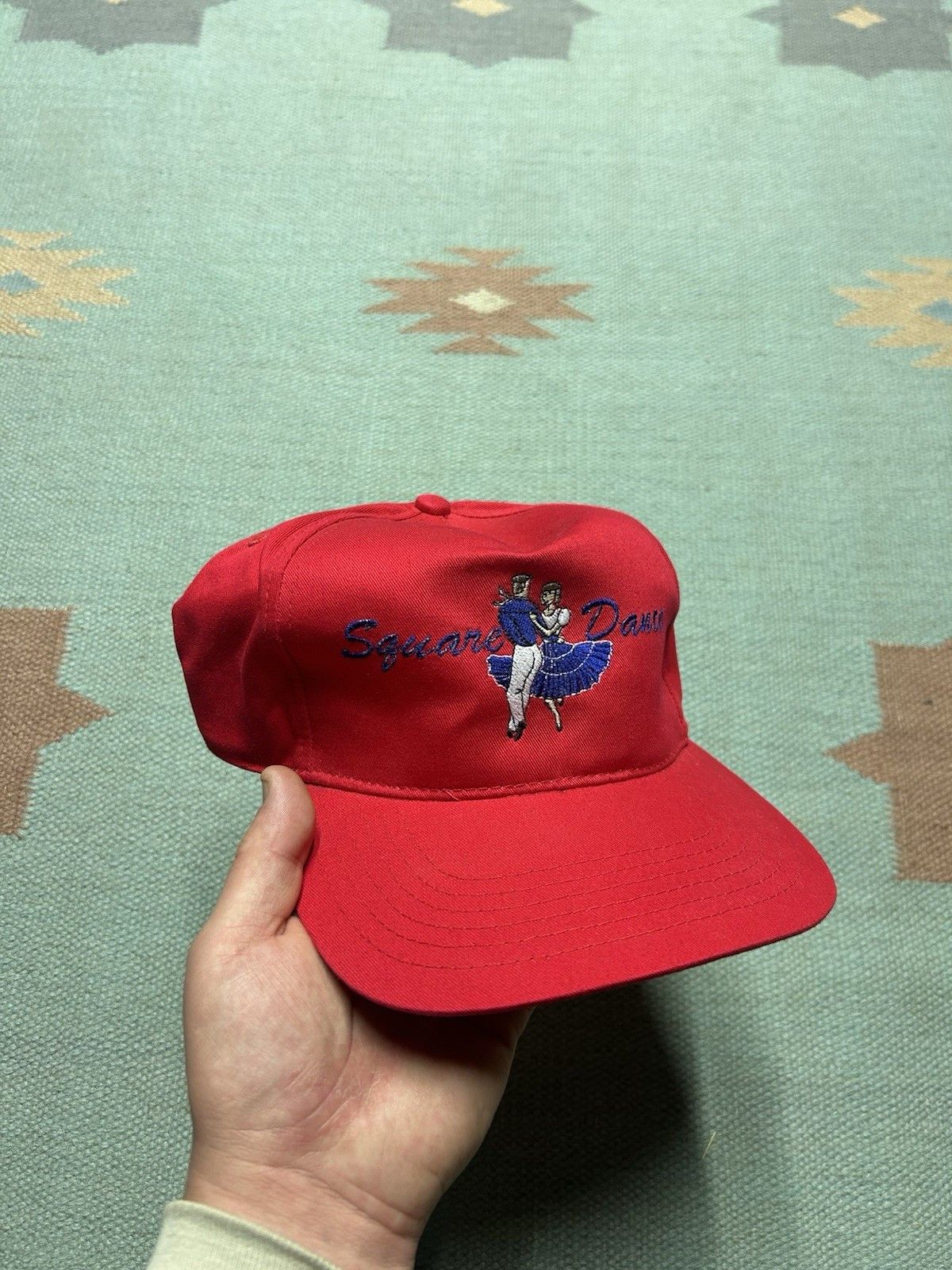 Vintage Vintage SnapBack hat square dance embroidered blue red Size ONE SIZE - 1 Thumbnail