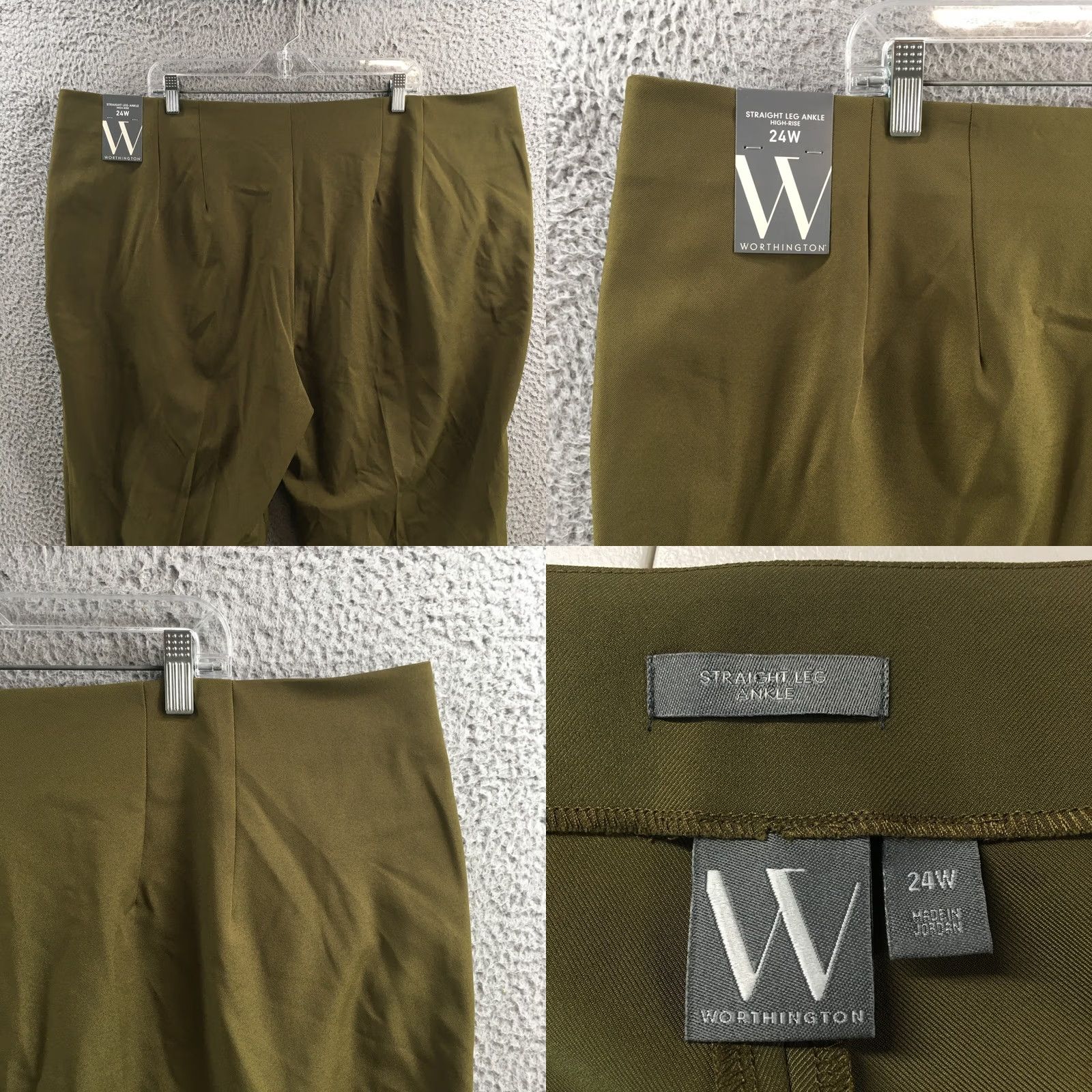 Worthington Worthington Ankle Pants Womens 24W Green Straight Pants 24W Women’s Plus Size Side Zip Fly New Size 42" / US 20 - 9 Thumbnail