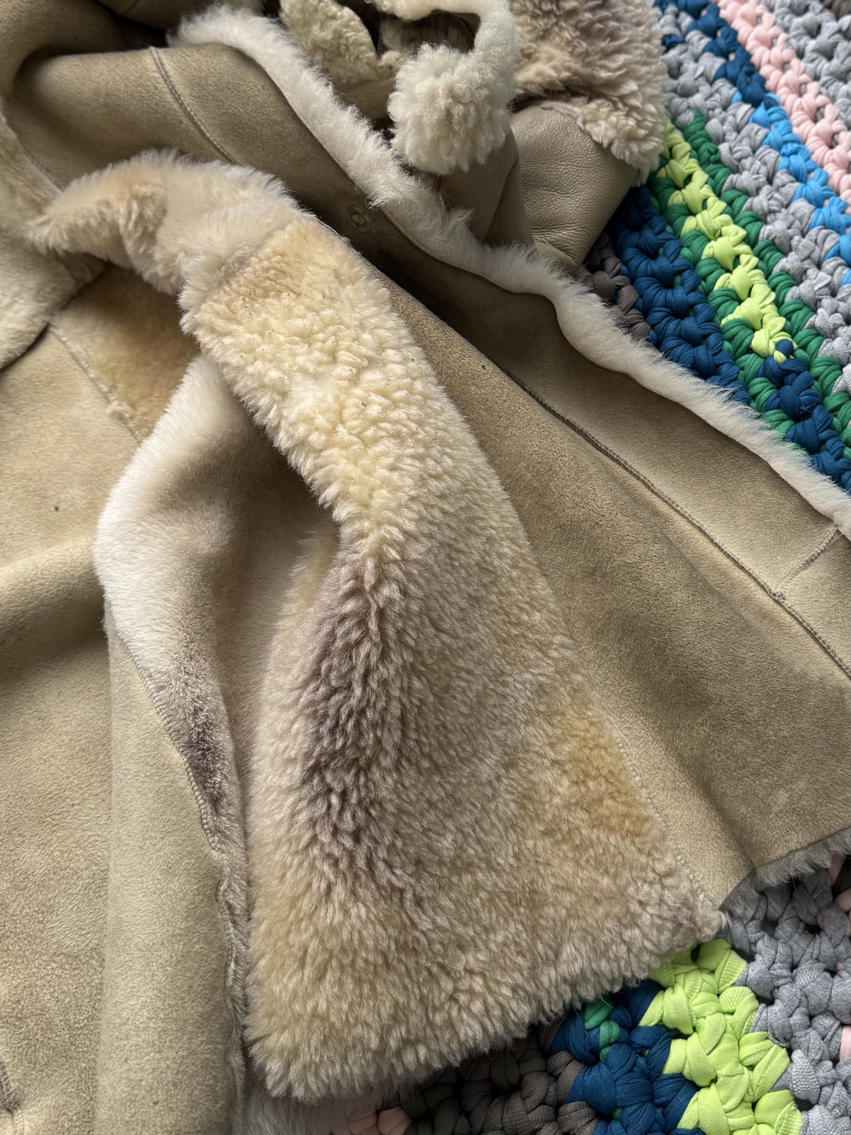 Vintage Vintage Real Sheepskin Hooded Coat (ET1)(D15) Size XL / US 12-14 / IT 48-50 - 19 Thumbnail