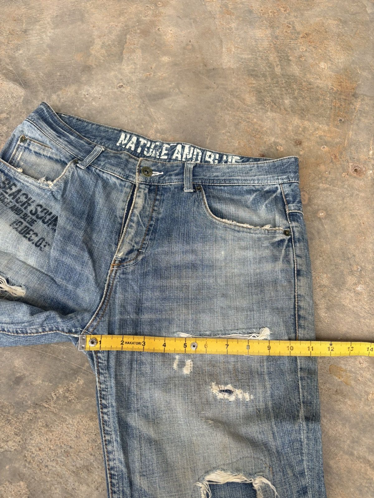 Hysteric Glamour Distressed Denim Nature And Blue Ifsixwasnine Style Jeans Size US 33 - 16 Thumbnail
