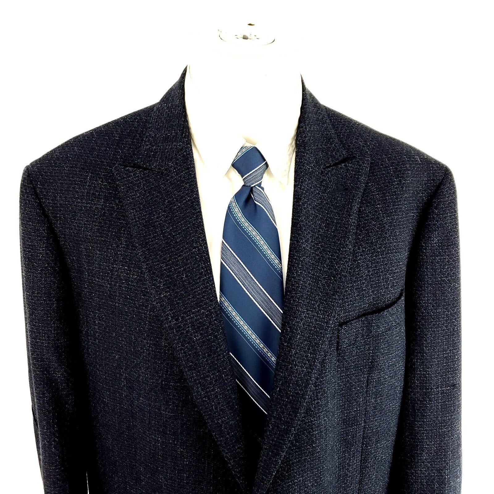 Joseph Abboud Joseph Abboud Comero Tweed Wool 2 Button Sport Coat 44R Blue Size 44R - 1 Thumbnail