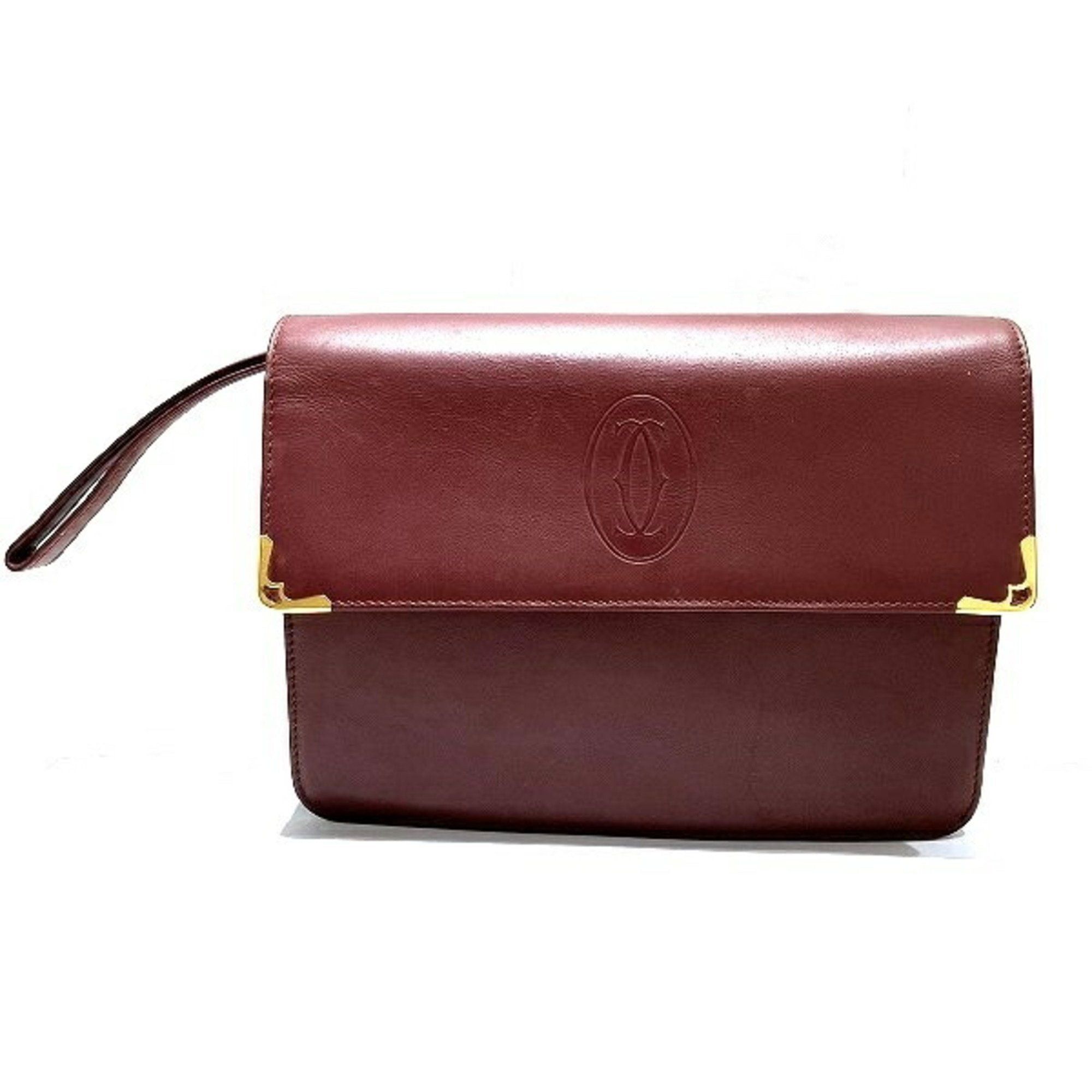 image of Cartier Mustline Bag Second Clutch Men's Women's in Red