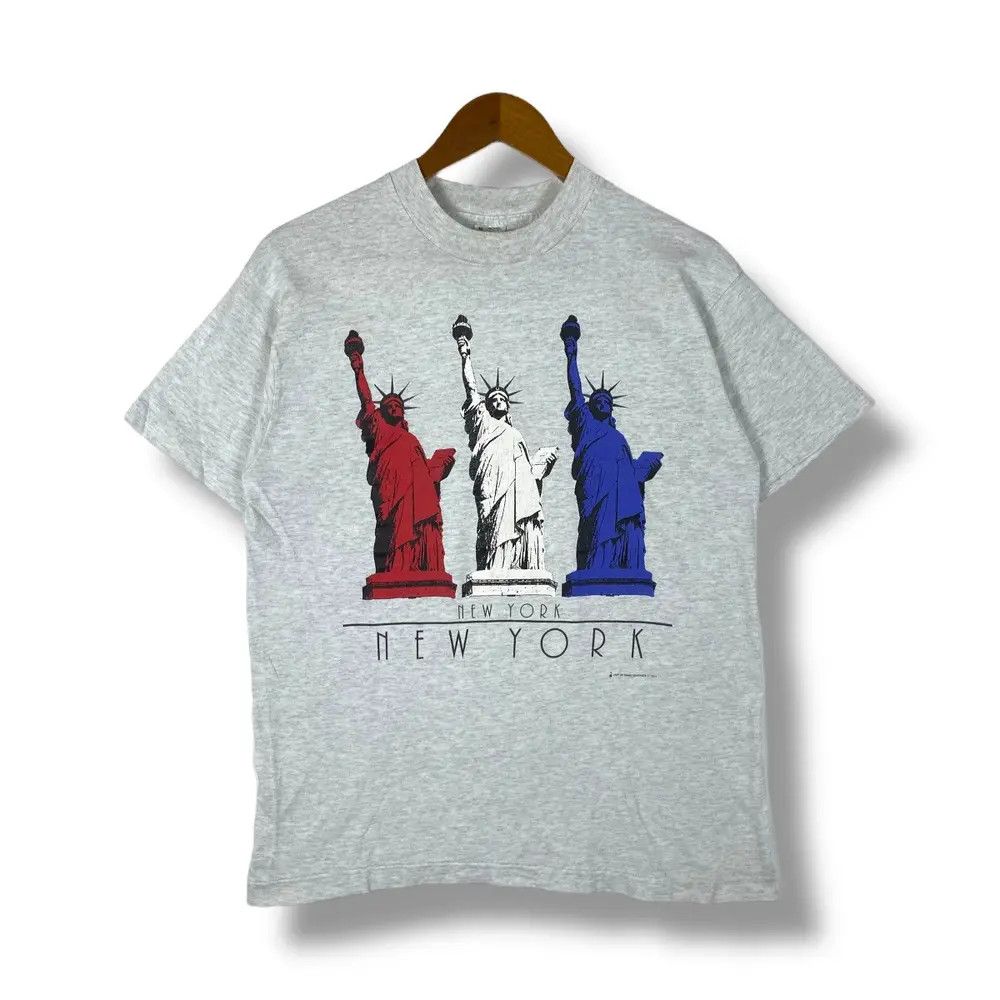 Vintage Vintage 90's NEW YORK Statue Of Liberty Pop Art Graphic Tee Size US M / EU 48-50 / 2 - 1 Thumbnail