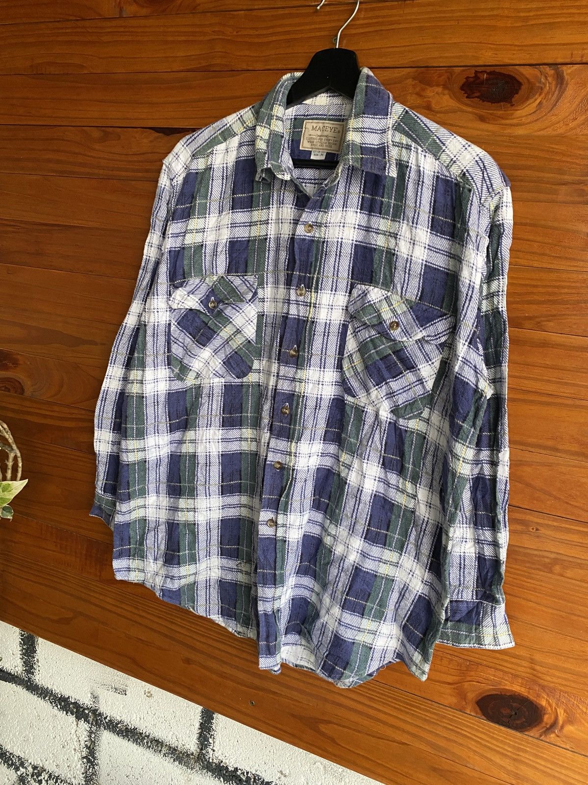 Japanese Brand Vintage MACEYE Plaid Flannel Shirt Workwear Style Size US M / EU 48-50 / 2 - 4 Thumbnail
