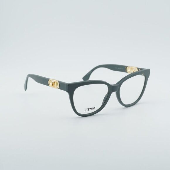 Fendi Fendi FE50093I 020 Eyeglasses Grey 54mm Square Frame Size ONE SIZE - 4 Thumbnail