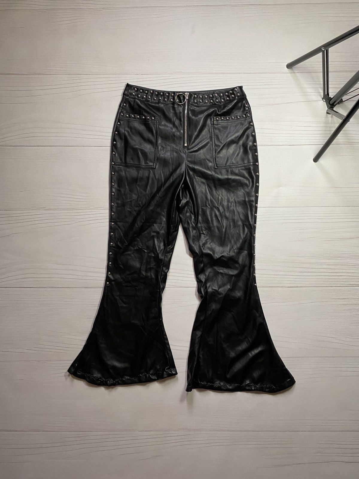 Killstar Killstar faux leather flared gothic pants Size 27" / US 4 / IT 40 - 1 Thumbnail