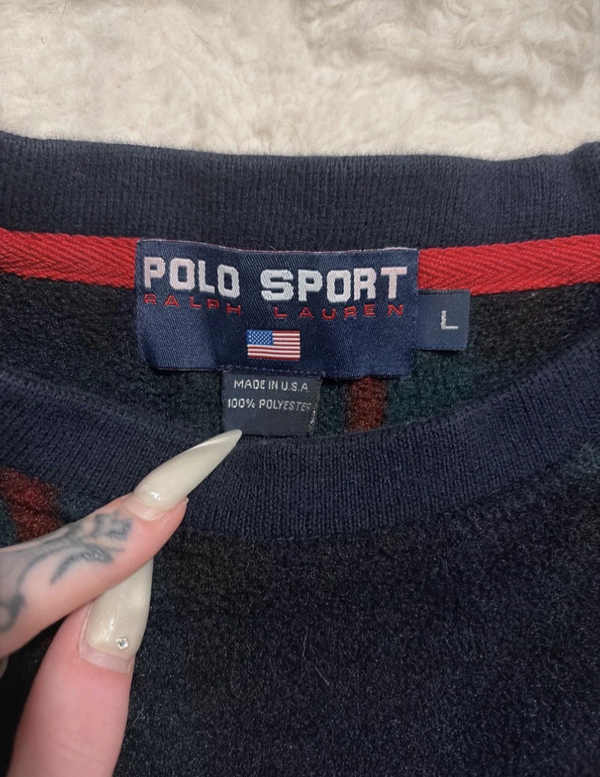 Polo Ralph Lauren Vintage POLO Sport Ralph Lauren Plaid Sweater Size US L / EU 52-54 / 3 - 3 Thumbnail