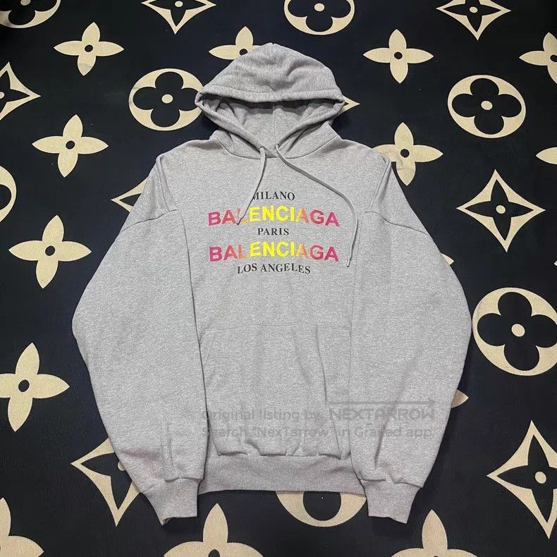 Other Balenciaga Colorful City Hooded Sweatshirt Grey Size US S / EU 44-46 / 1 - 1 Thumbnail