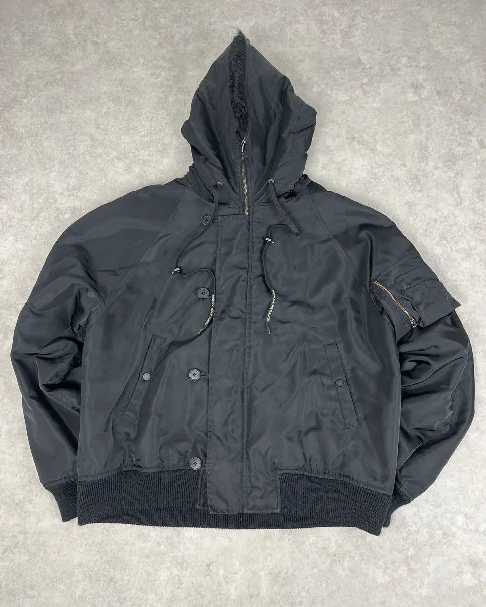 Versace AW2003 Versace Black Fur Zip Hood Aviator Bomber Jacket Size US L / EU 52-54 / 3 - 5 Thumbnail