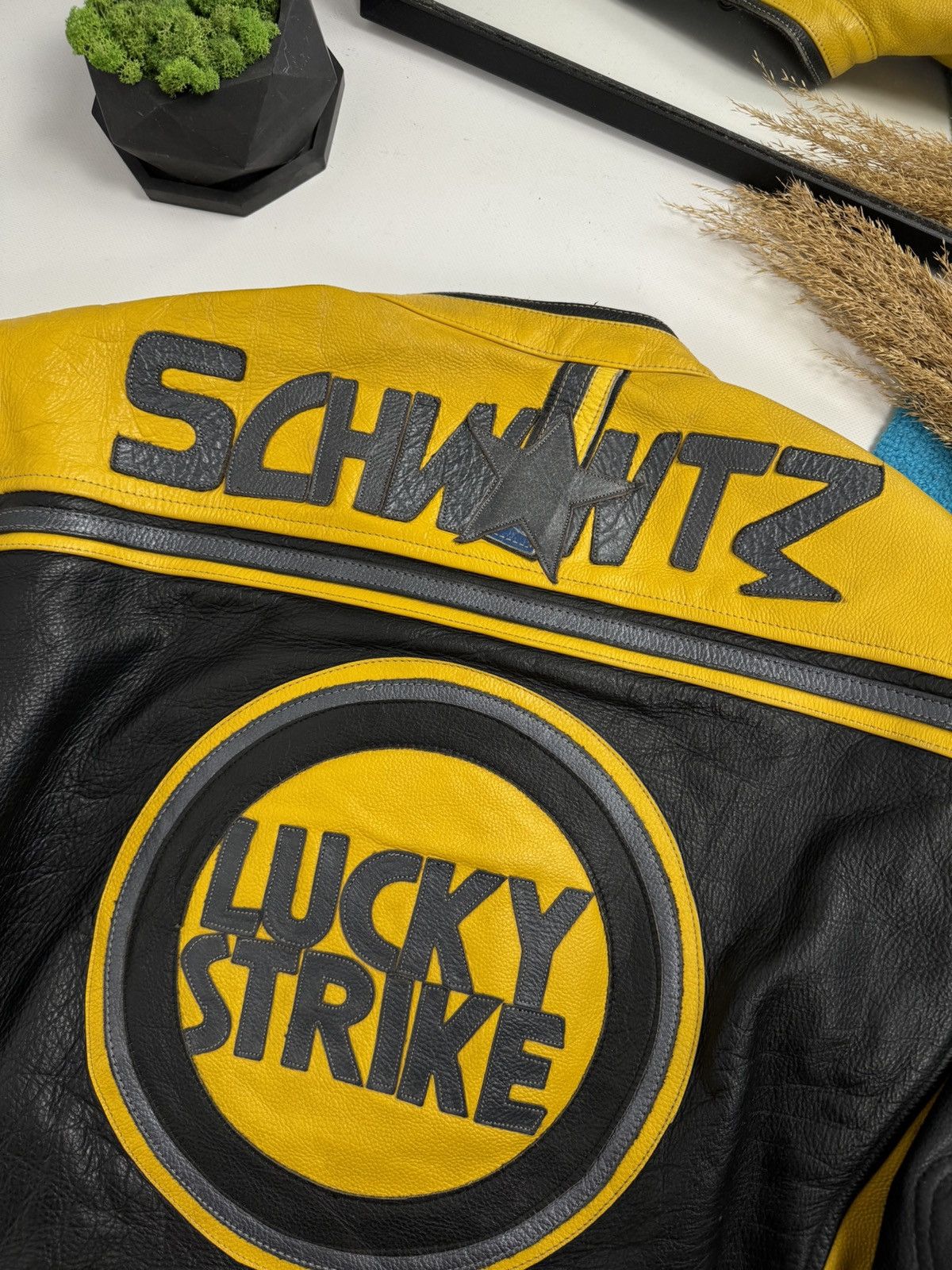 Vintage Vintage Lucky Strike Racing Leather Jacket Size US L / EU 52-54 / 3 - 13 Thumbnail