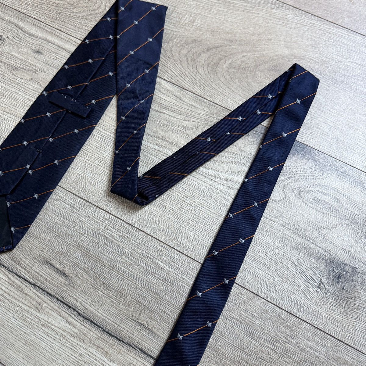 Burberry Vintage Burberry Silk Neck Ties Navy Nova Check Monogram Size ONE SIZE - 6 Thumbnail