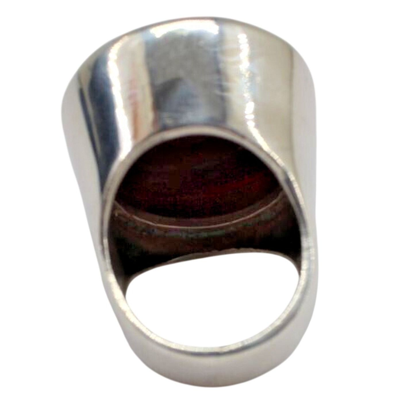 Other Chunky Red Ruby 925 Sterling Silver Ring • Brutalist •Size 7 Size ONE SIZE - 4 Thumbnail
