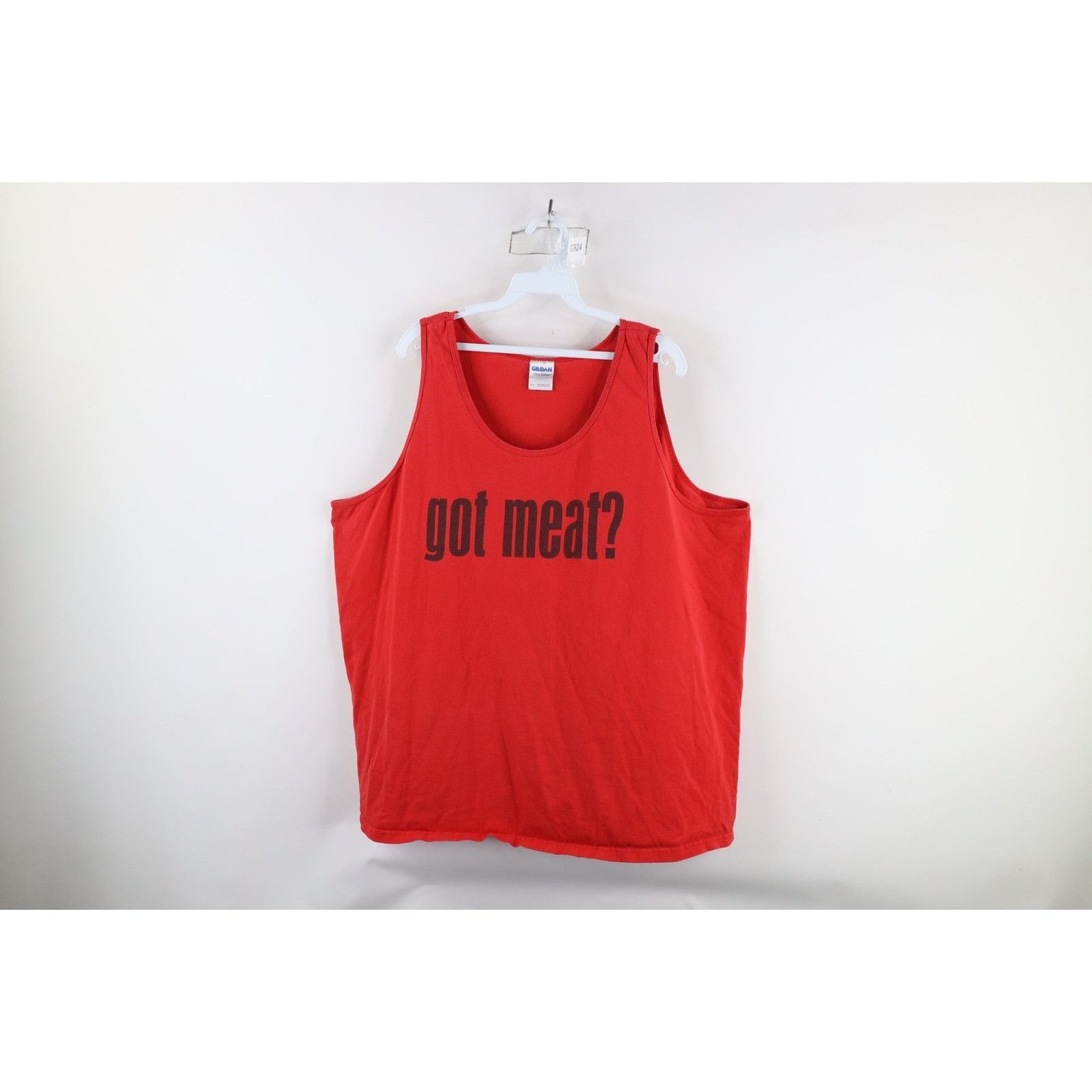 Vintage Vintage 90s Faded Spell Out Got Meat Beef Tank Top T-Shirt Size US XXL / EU 58 / 5 - 1 Thumbnail