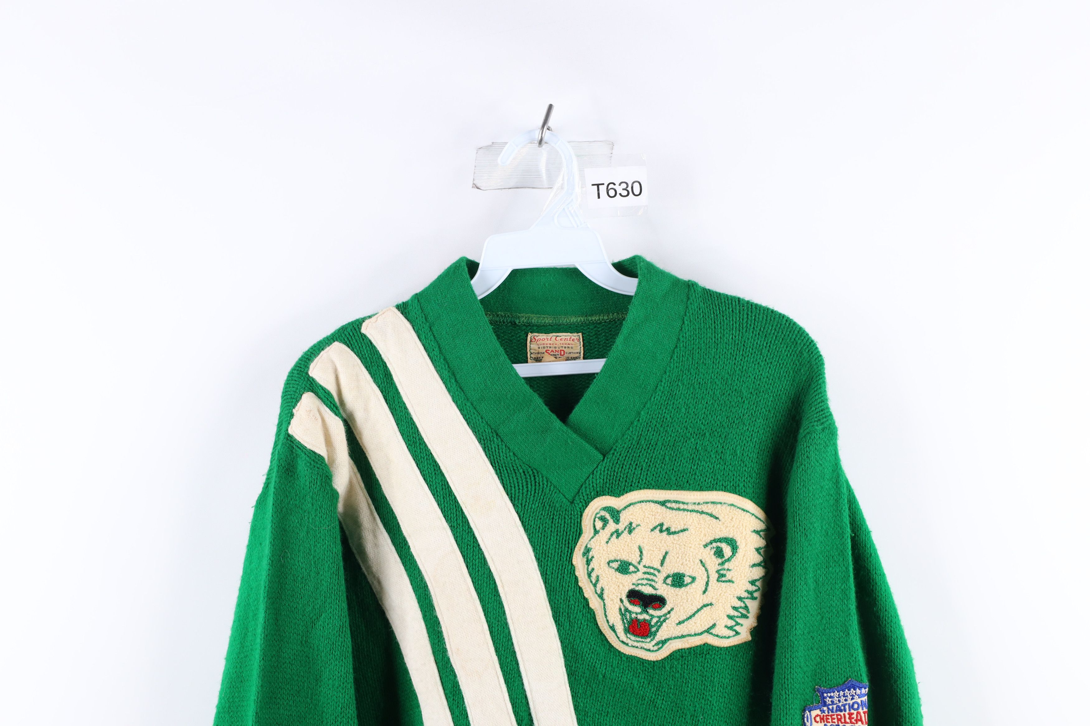 Vintage Vintage 60s Sand Knit Knit Cheerleader Varsity Sweater USA Size XS / US 0-2 / IT 36-38 - 2 Thumbnail