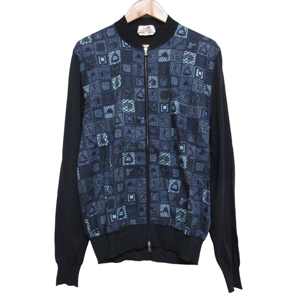 Hermes Hermes Hermes Cotton Knit Jacket Textile Outerwear DUTY FREE for USA Size ONE SIZE - 1 Thumbnail