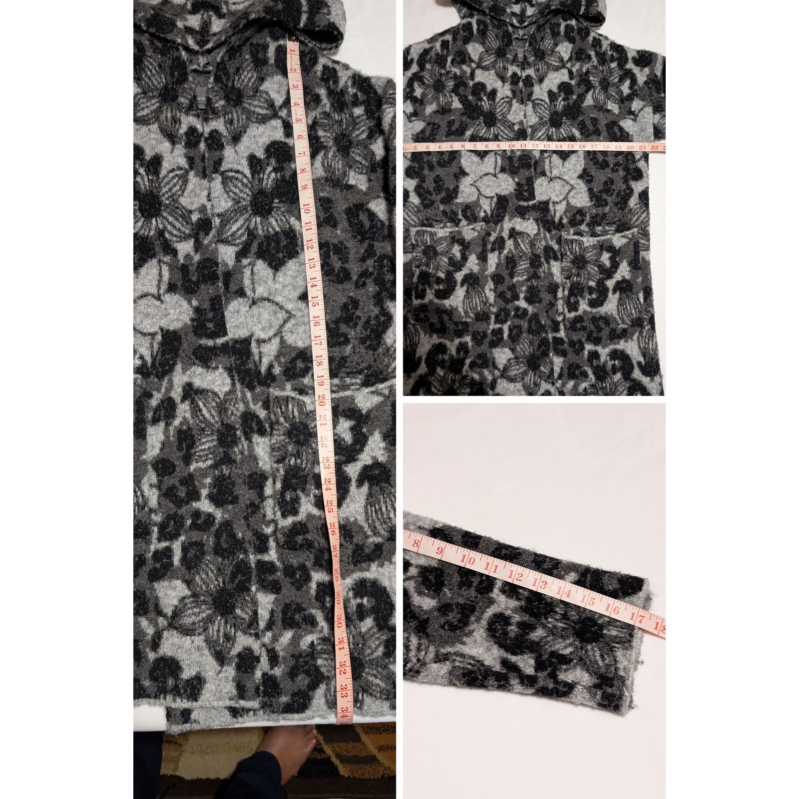 Anthropologie Anthropologie Maribeth Floral Hooded Cardigan Grey Women’s M Size M / US 6-8 / IT 42-44 - 8 Thumbnail