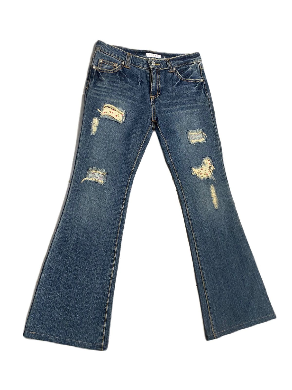 Japanese Brand SUPER FLARE C.O.L.Z.A DISTRESS DENIM Size US 30 / EU 46 - 2 Thumbnail