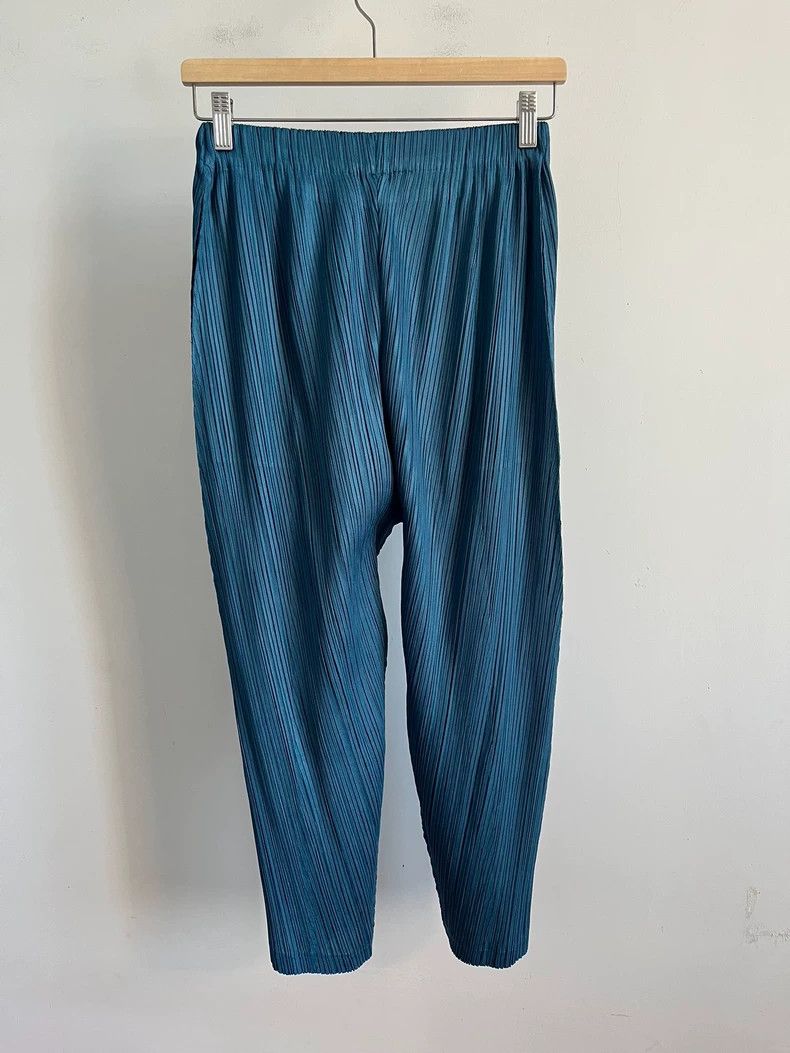Issey Miyake issey miyake size:3 Cyan pleated pants Size 42" / US 20 - 2 Thumbnail