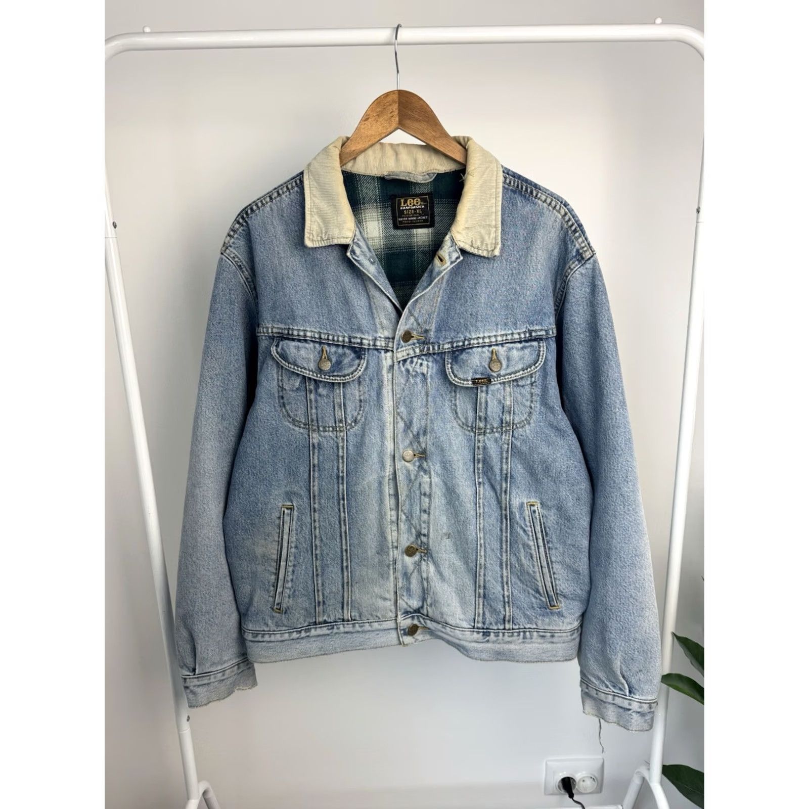 Lee VINTAGE Lee Jacket denim blue size XL Mens 90s Style Button Up Pockets Bomber Casual Workwear Size US 36 / EU 52 - 2 Thumbnail