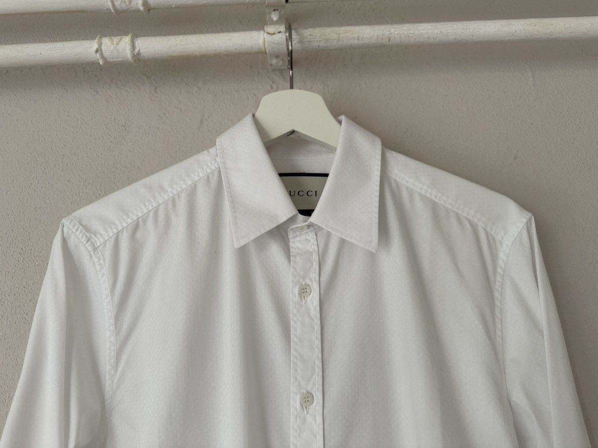 Gucci White Diamond-Pattern Textured Cotton Shirt Size US M / EU 48-50 / 2 - 3 Thumbnail