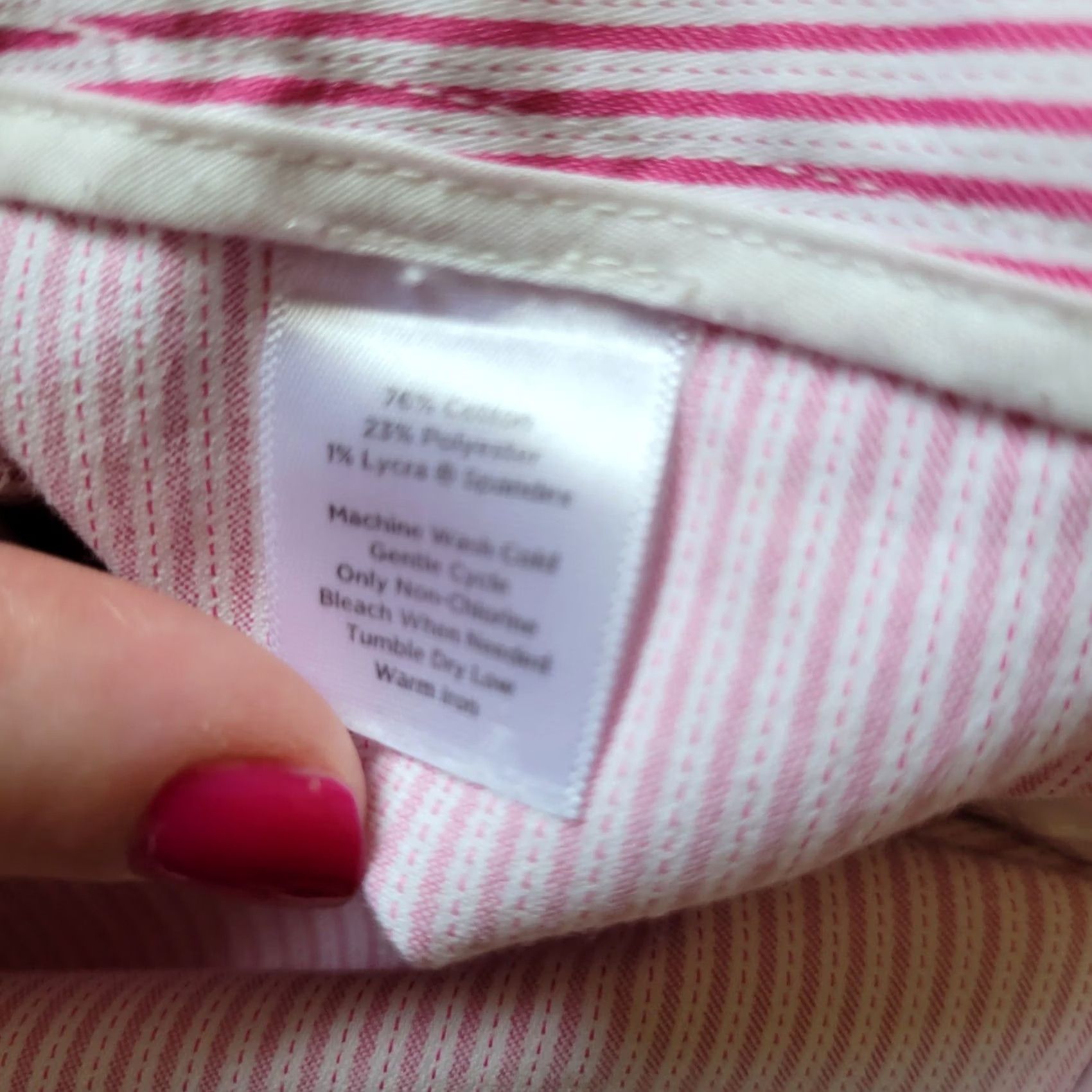 Talbots VINTAGE Talbots Womens Signature Cropped Pants Striped Pink White Size 8 Slim/ Skinny Inseam 25" Womens Size 30" / US 8 / IT 44 - 6 Thumbnail