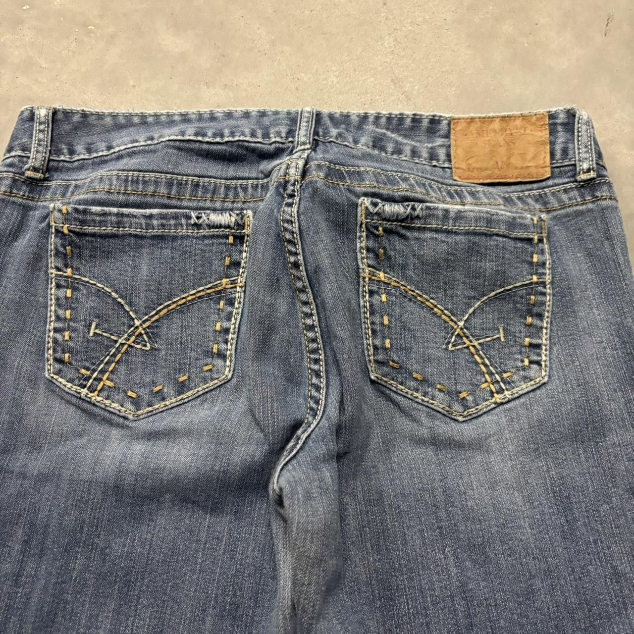 Japanese Brand × Vintage Crazy Vintage Y2K/2000s Grunge Medium Wash Distressed Flared Denim Jeans! Size US 34 / EU 50 - 7 Thumbnail
