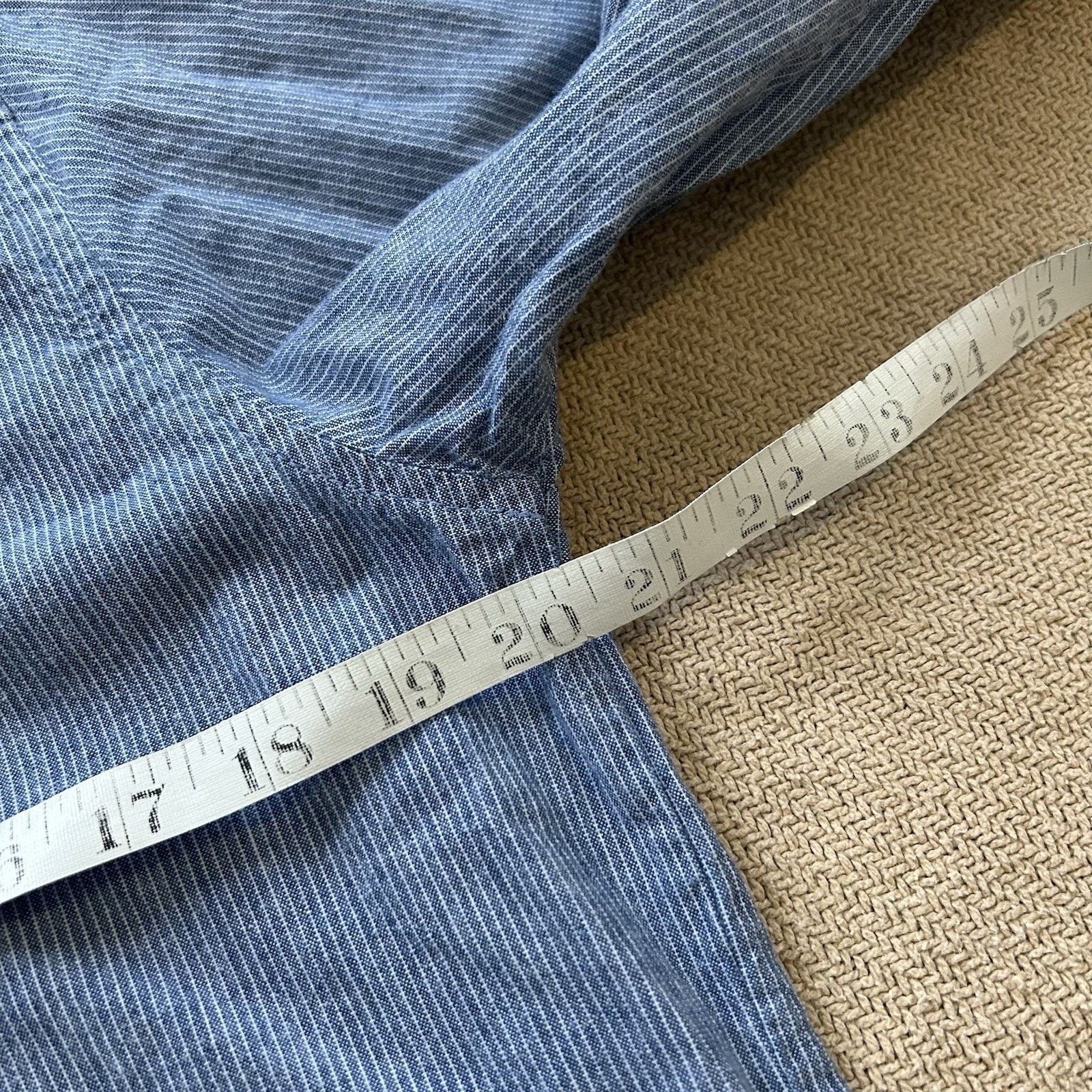 Other Hombre Tulum Chambray Striped Camp Collar Button Up Shirt Size US M / EU 48-50 / 2 - 6 Thumbnail