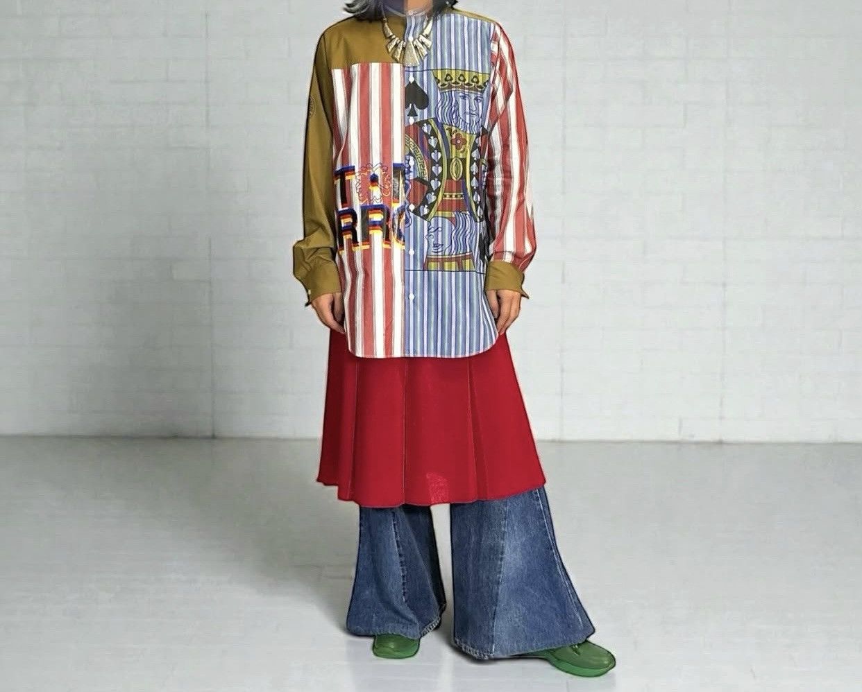 Stella McCartney STELLA McCARTNEY “JACK OF SPADES” PLAYING CARDS L/S SHIRT Size US L / EU 52-54 / 3 - 2 Thumbnail