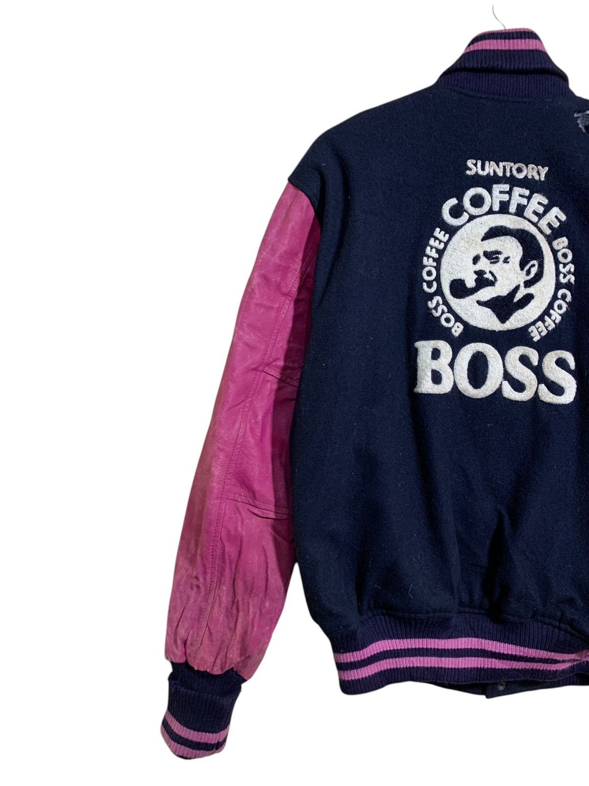 Vintage 🔥VERY WORN VTG SUNTORY BOSS COFFEE VARSITY JACKETS Size US M / EU 48-50 / 2 - 2 Thumbnail